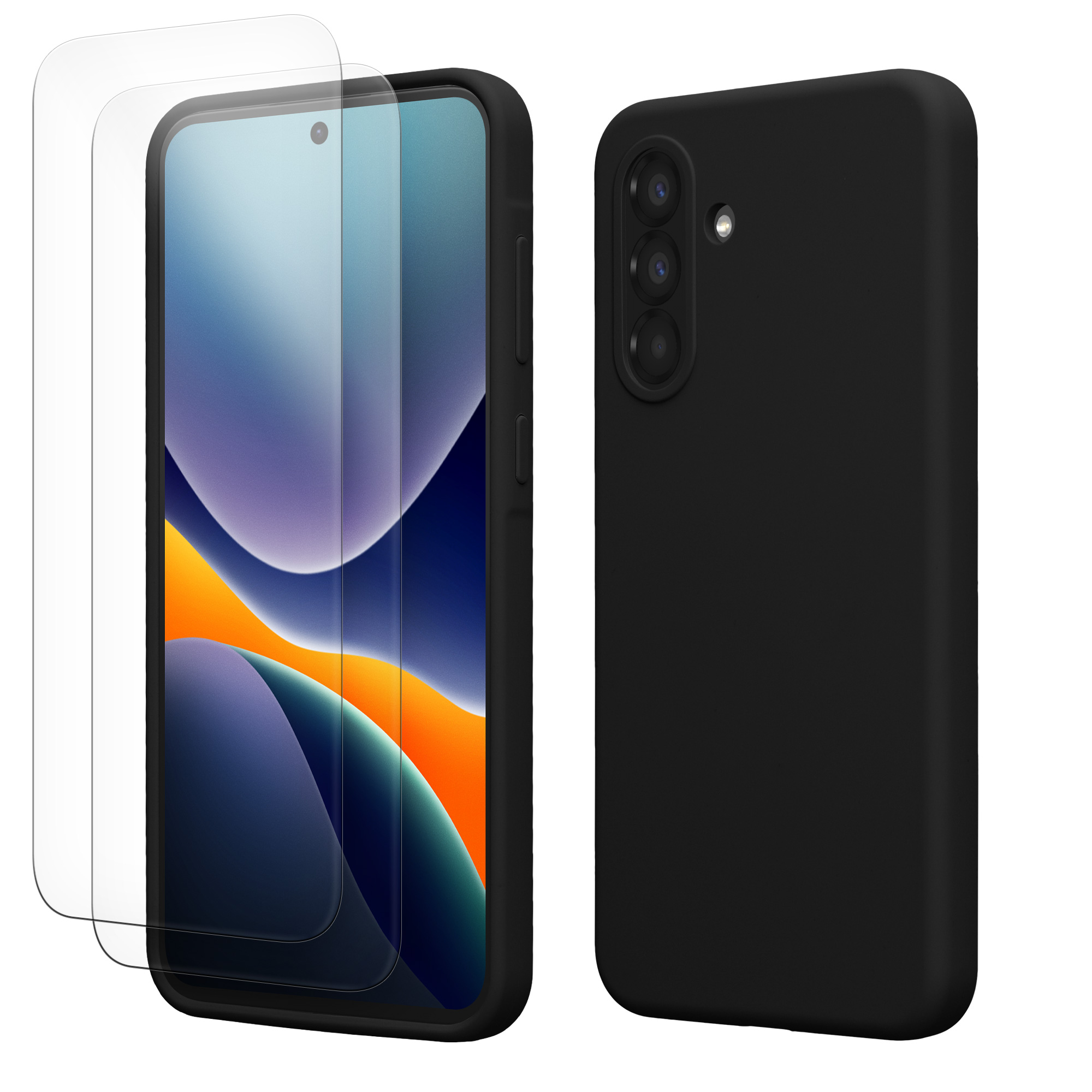 Pouzdro pro Samsung Galaxy A56 5G se 2 tvrzenými ochrannými skly kwmobile - černá