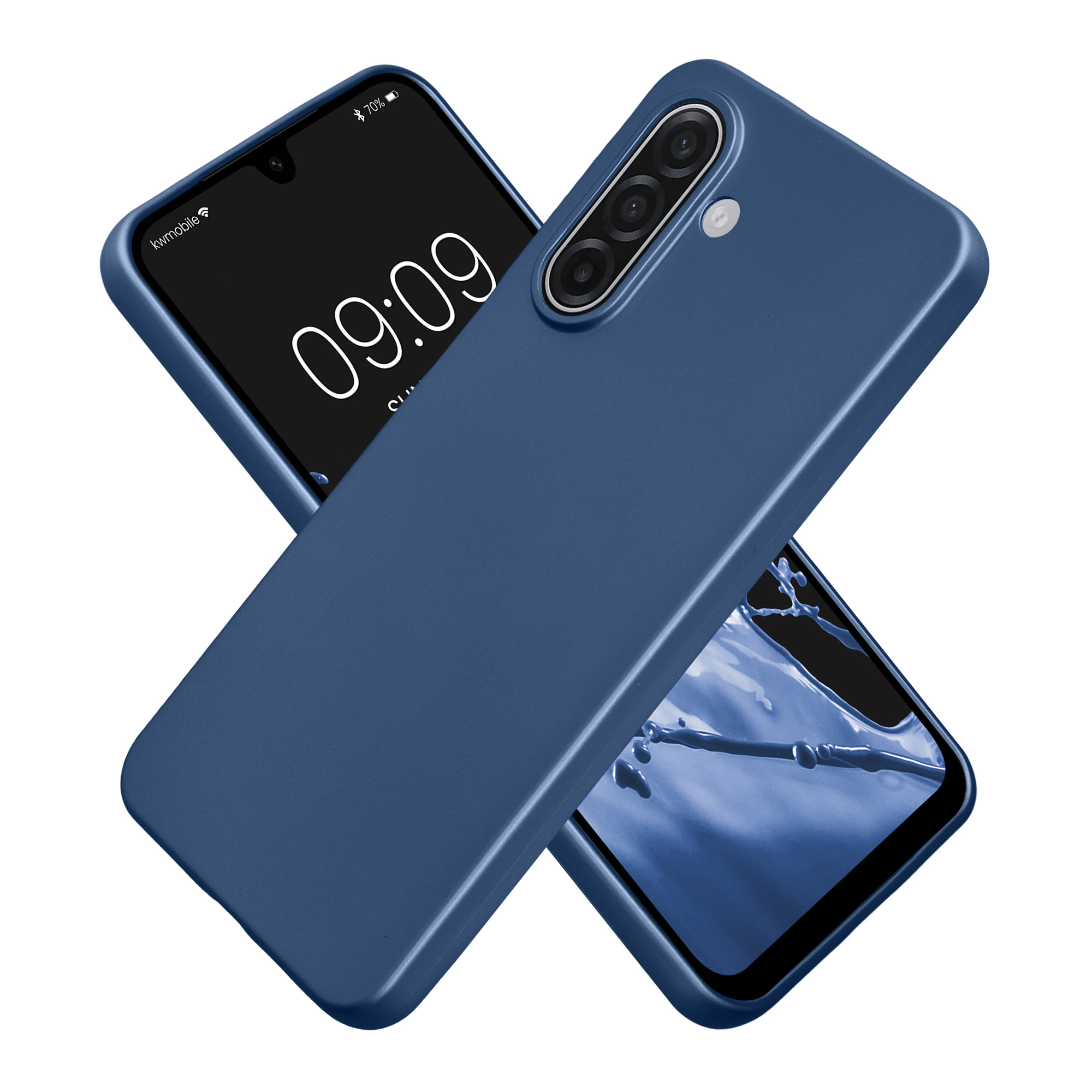 Tenký metalický TPU silikonový kryt pro Samsung Galaxy A18 4G / 5G kwmobile ‑ metalická modrá
