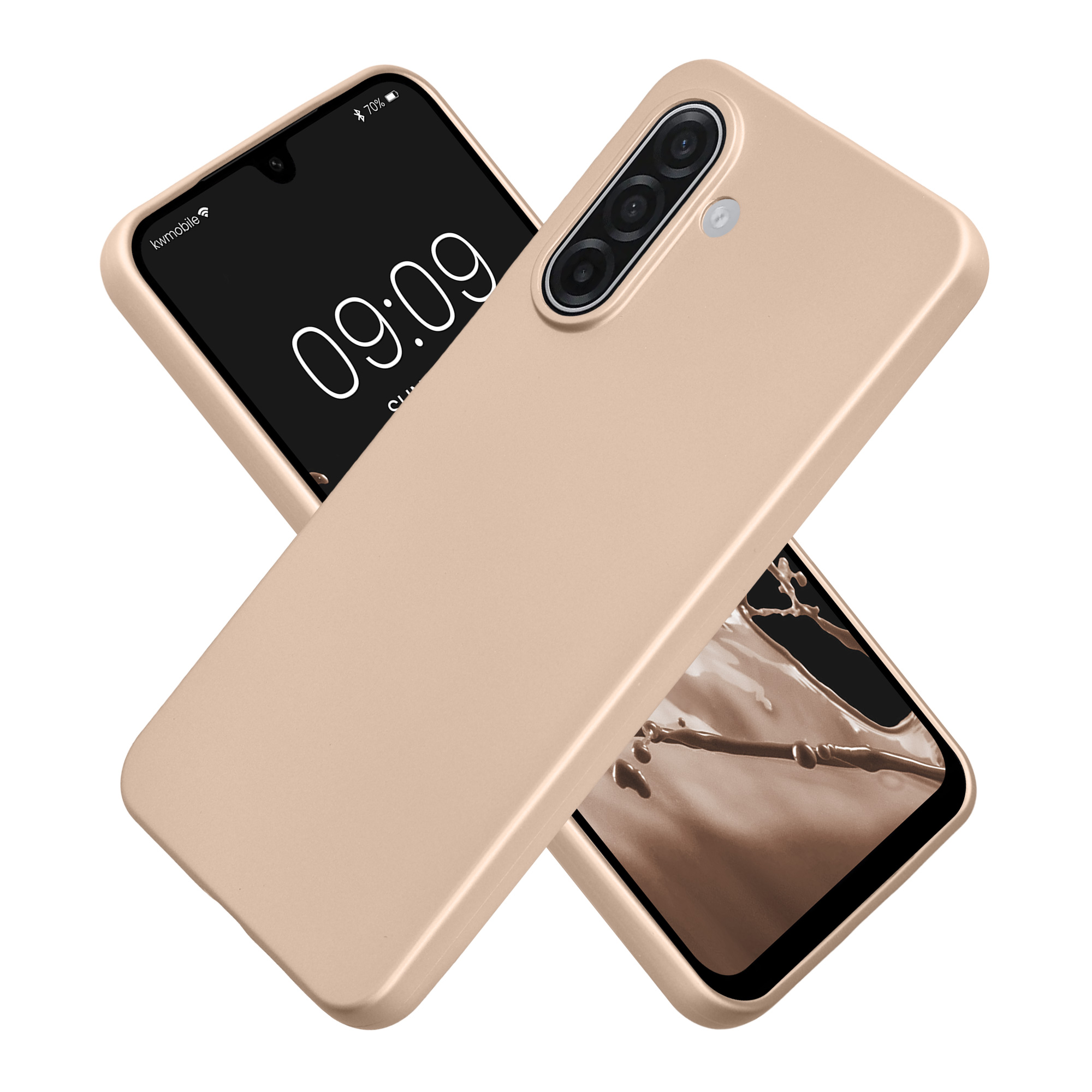Tenký metalický TPU silikonový kryt pro Samsung Galaxy A18 4G / 5G kwmobile ‑ metalická zlatá