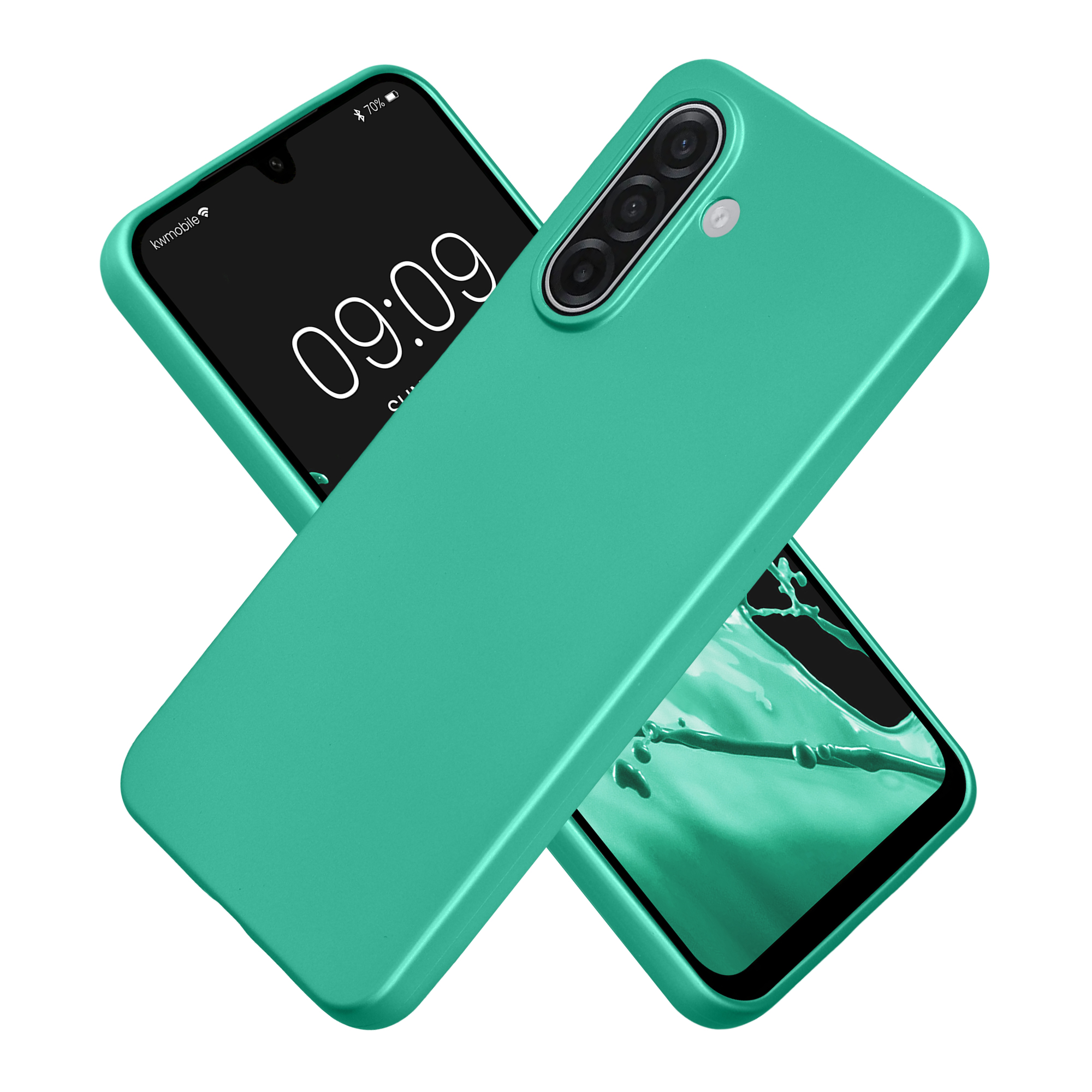 Tenký metalický TPU silikonový kryt pro Samsung Galaxy A18 4G / 5G kwmobile ‑ tmavě metalická zelená