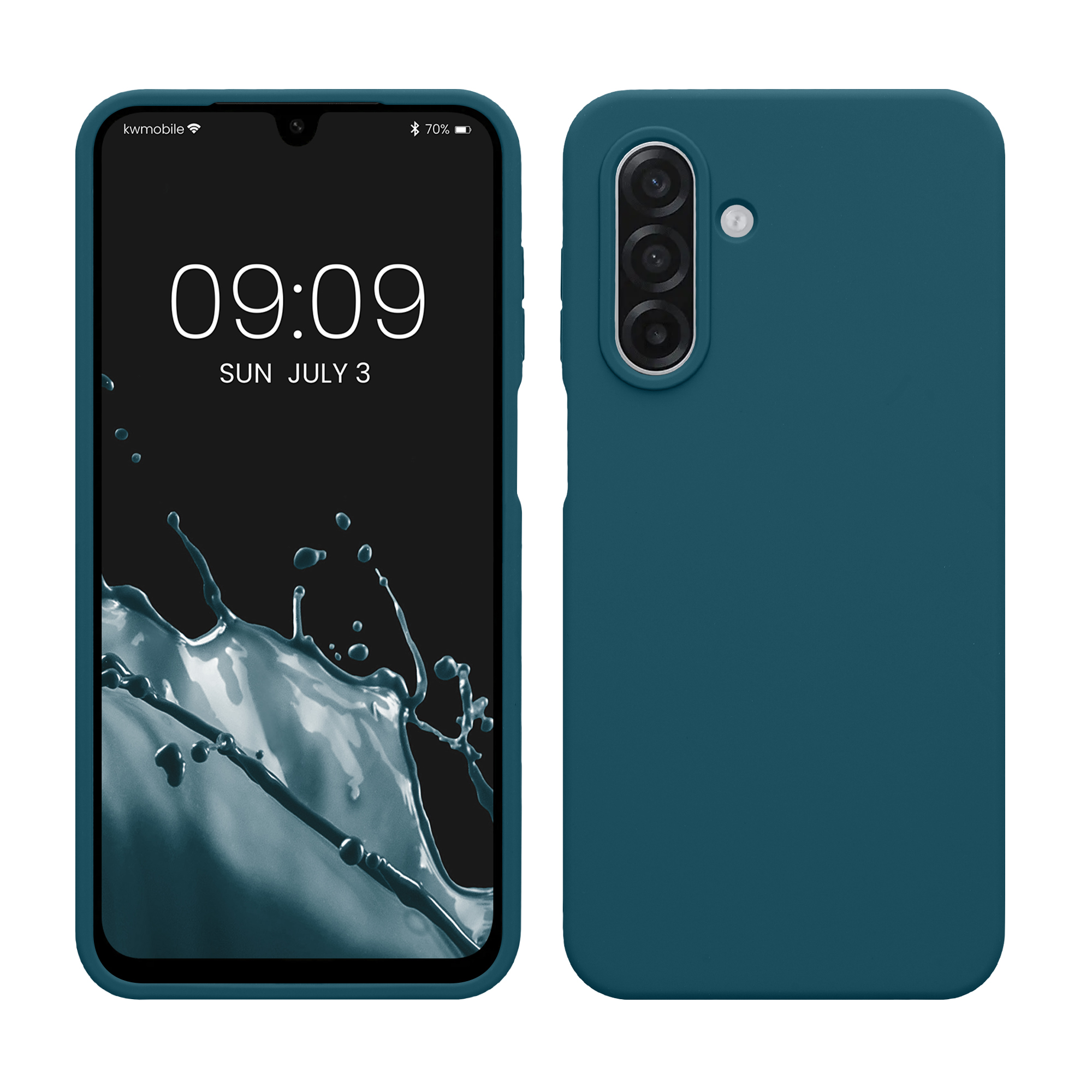 Silikonový kryt pro Samsung Galaxy A18 4G / 5G, nárazuvzdorný, pro bezdrátové nabíjení kwmobile ‑ matná petrolejová