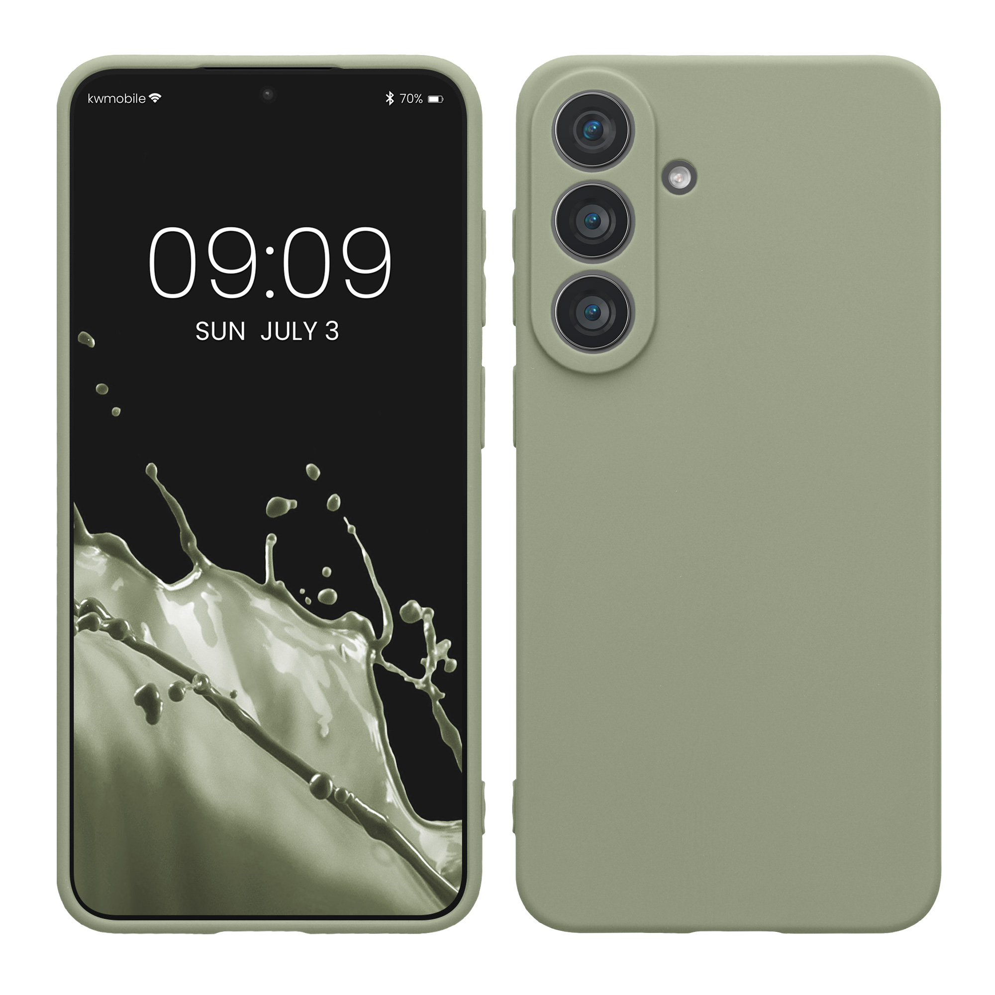 Tenký matný TPU kryt pro Samsung Galaxy S26 FE kwmobile ‑ šedozelená