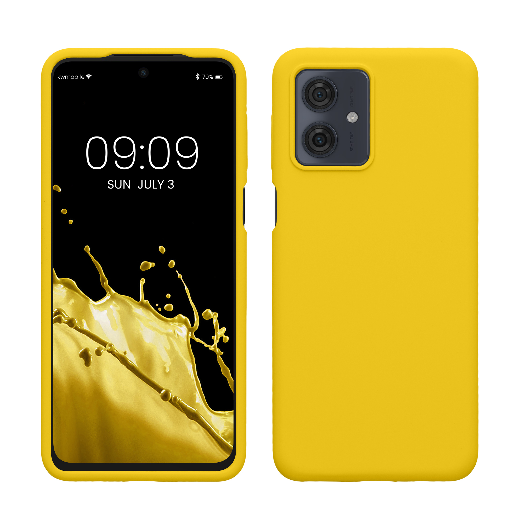 Silikonový kryt kwmobile pro Motorola Moto G54 5G - Zářivě žlutá