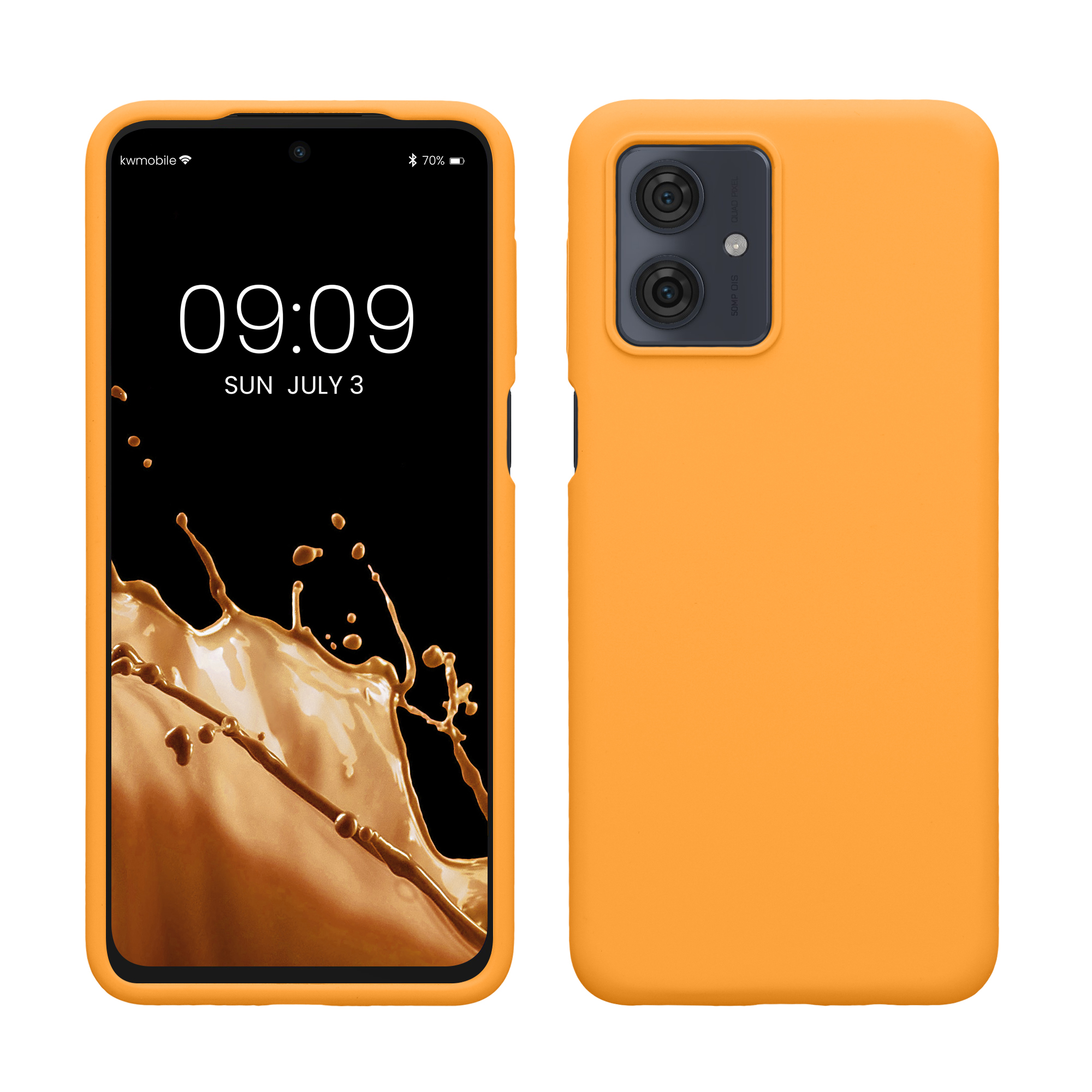 Silikonový kryt kwmobile pro Motorola Moto G54 5G - Šťavnatě oranžová