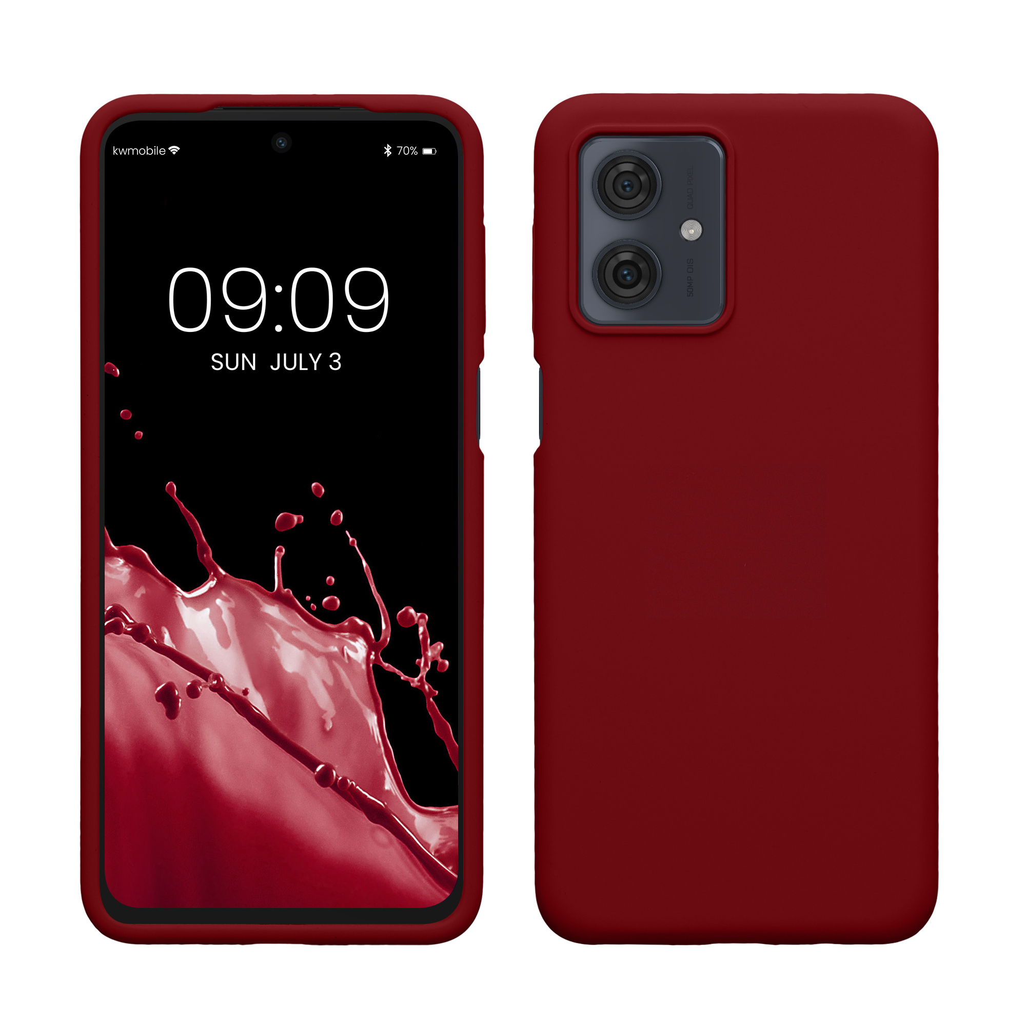 Silikonový kryt kwmobile pro Motorola Moto G54 5G - Rebarborově červená