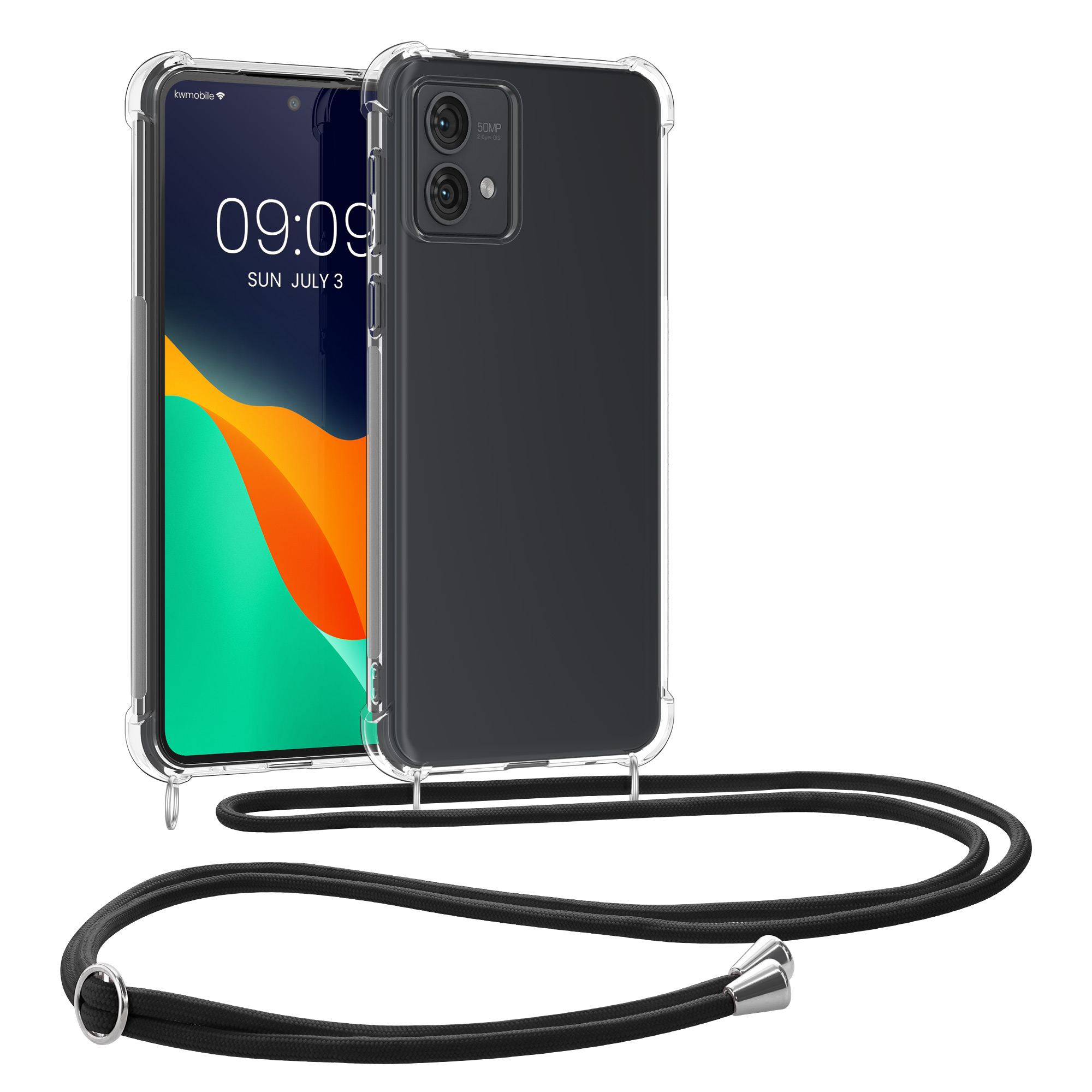 Kwmobile Crossbody pouzdro Motorola Moto G84 5G černá / transparentní