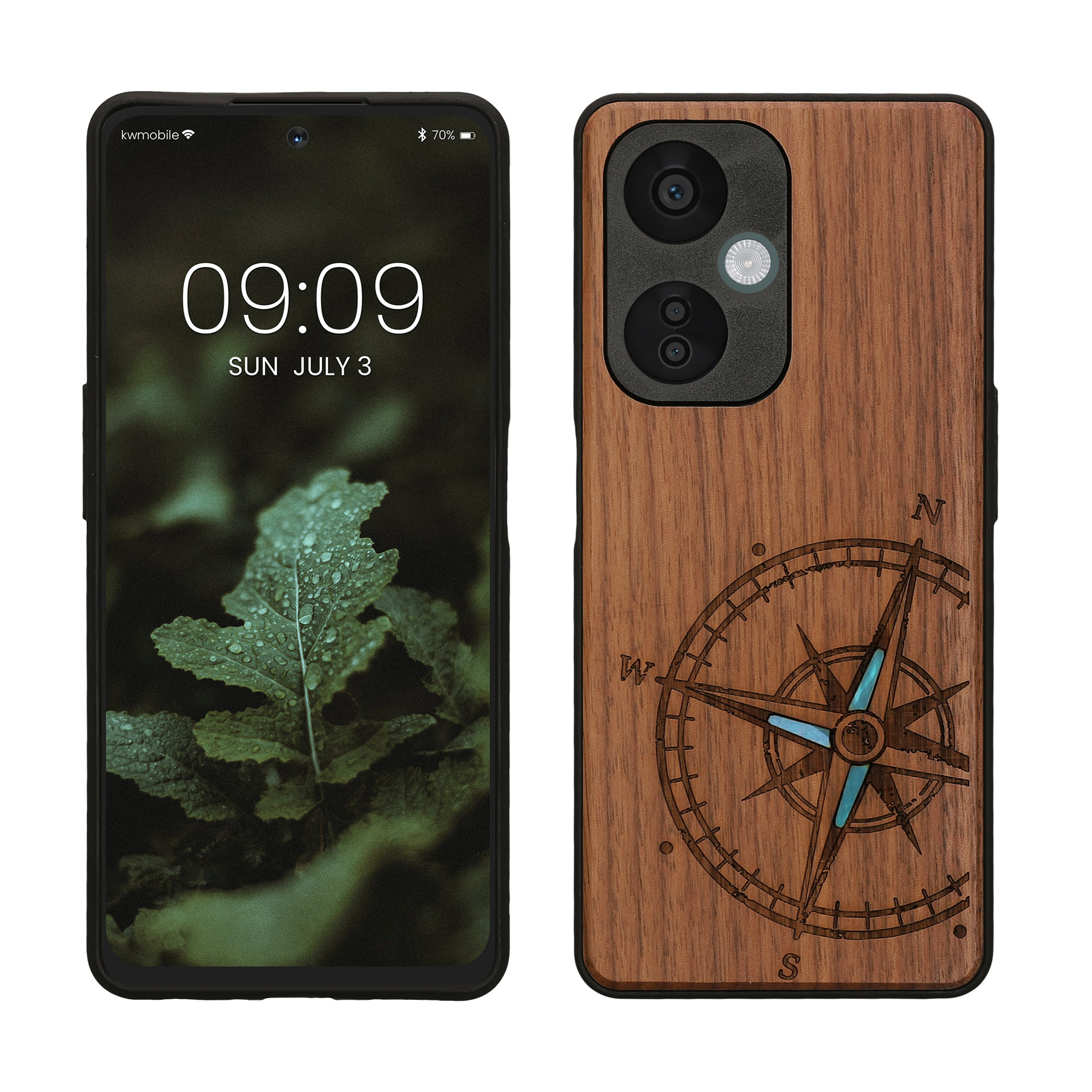 Dřevěný kryt kwmobile pro OnePlus Nord CE 3 Lite 5G / Nord N30 5G, tmavě hnědá