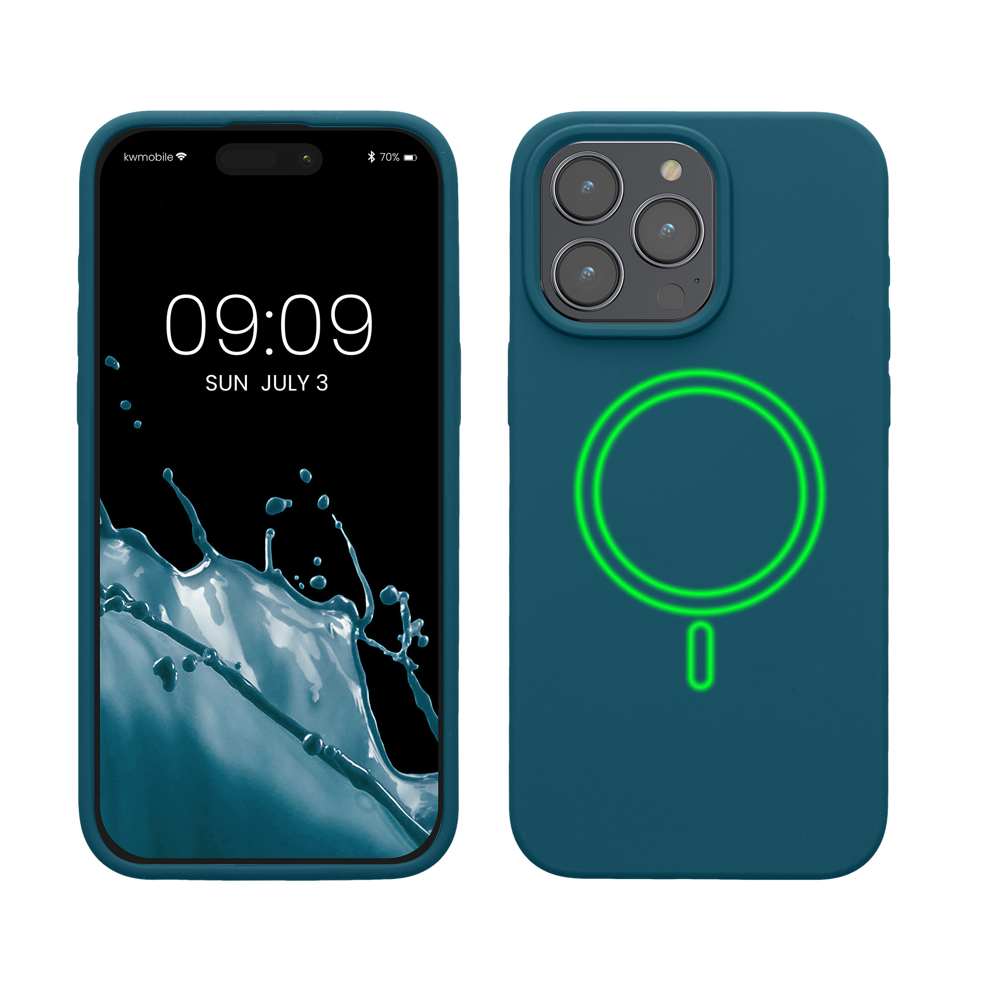Magnetický kryt kwmobile pro iPhone 15 Pro Max - matná petrolejová