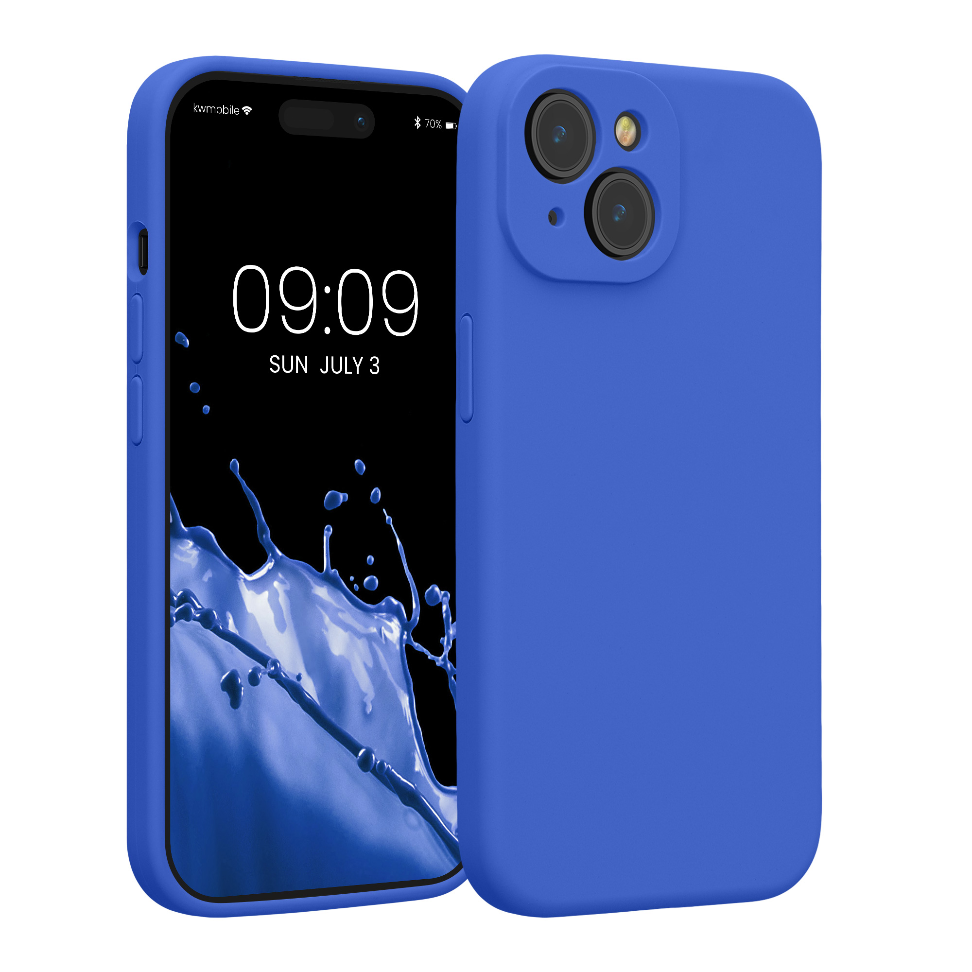 Kryt kwmobile slim soft-touch iPhone 15 modrá
