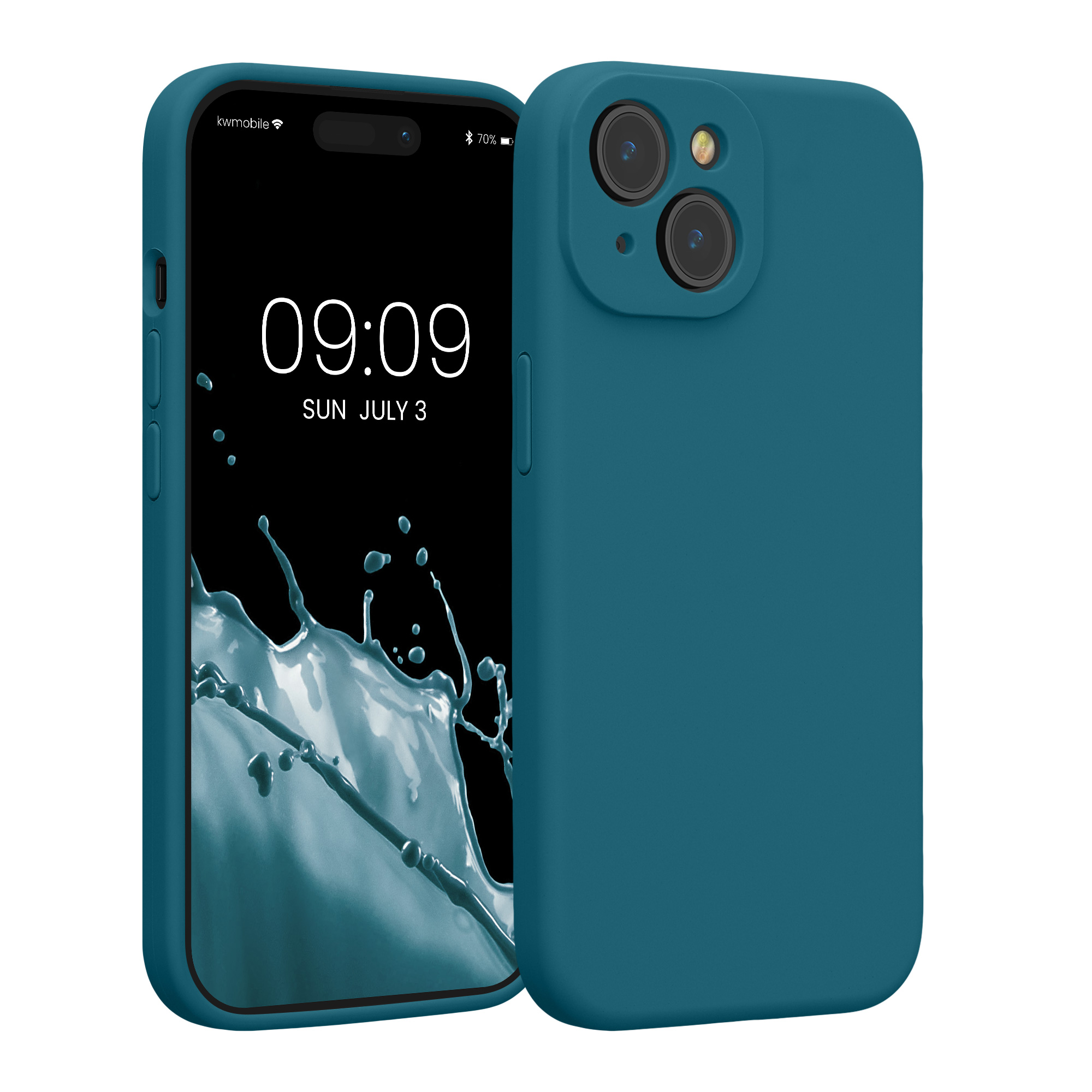 Kryt kwmobile slim soft-touch iPhone 15 matná petrolejová