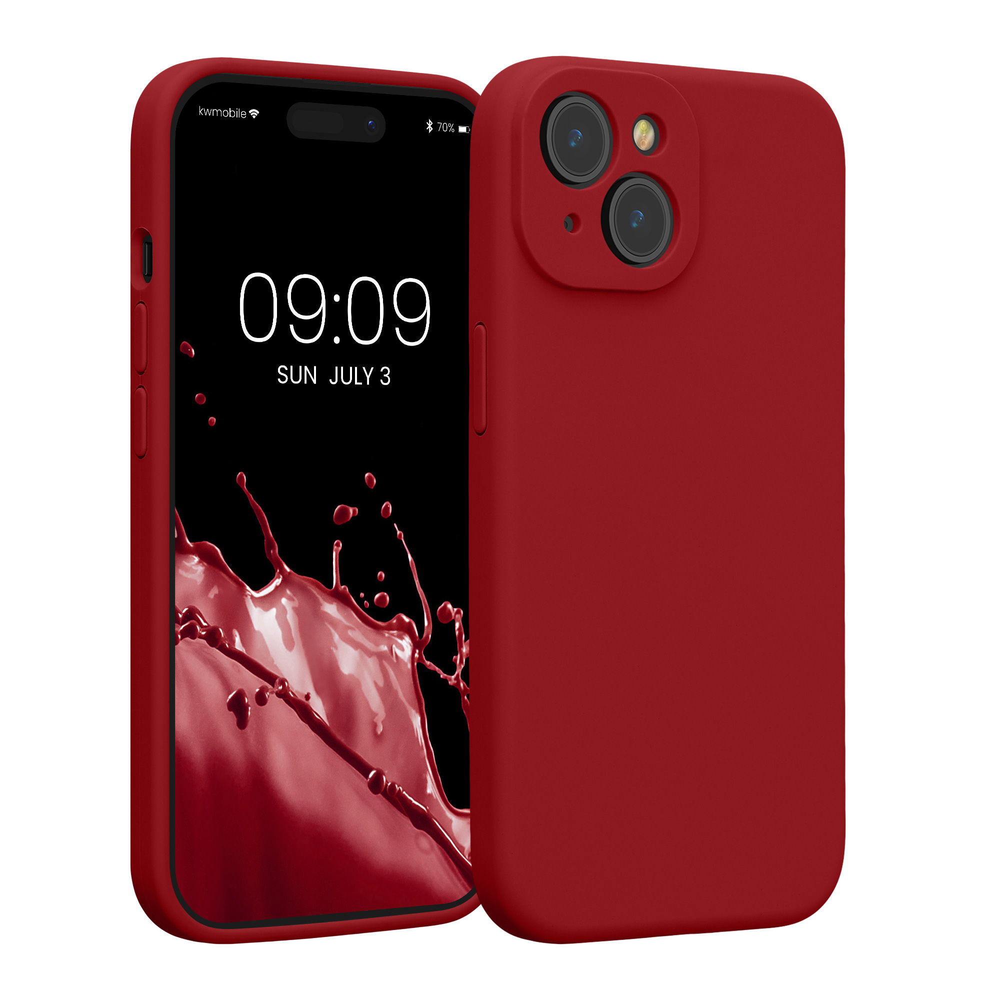 Kryt kwmobile slim soft-touch iPhone 15 červená