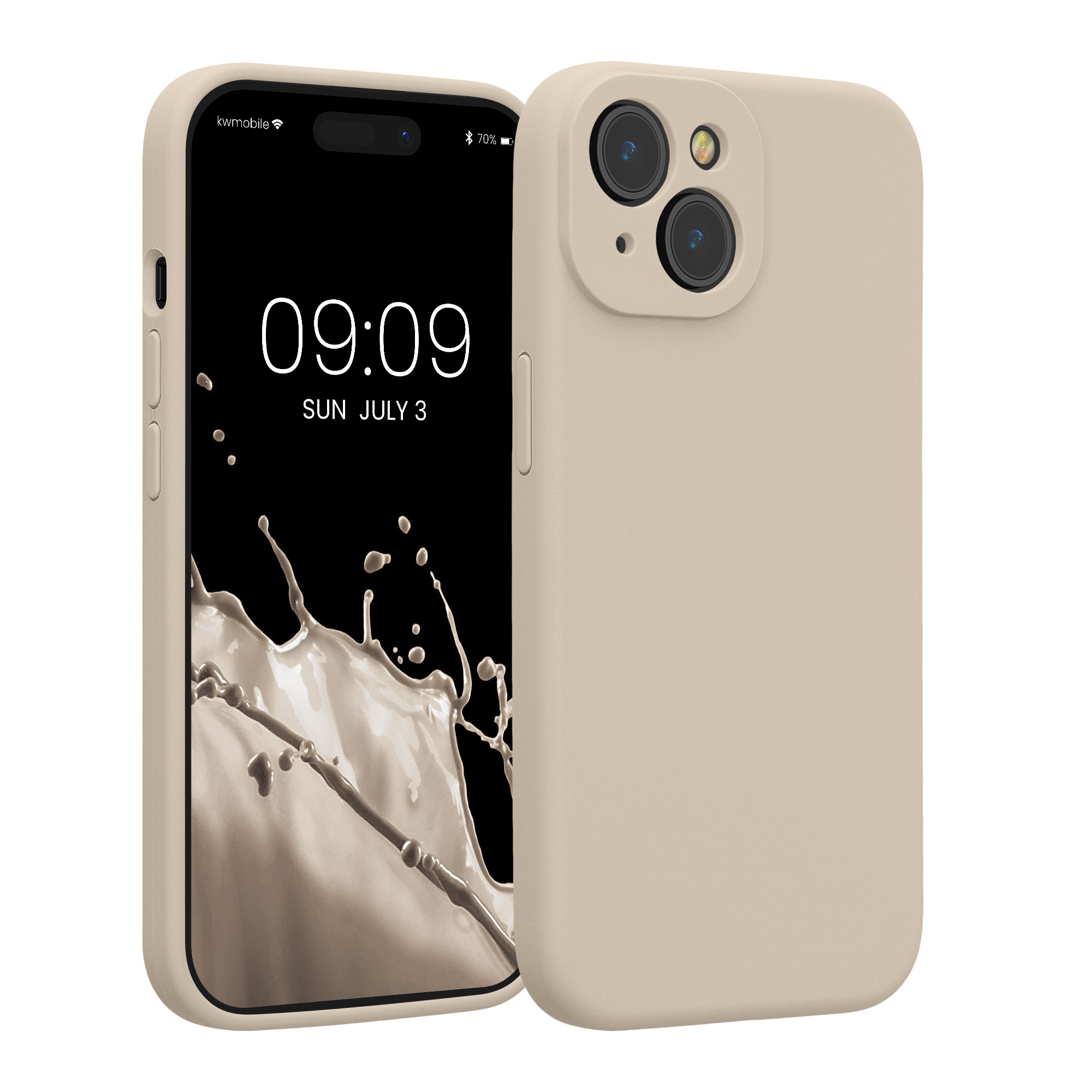 Kryt kwmobile slim soft-touch iPhone 15 Cream