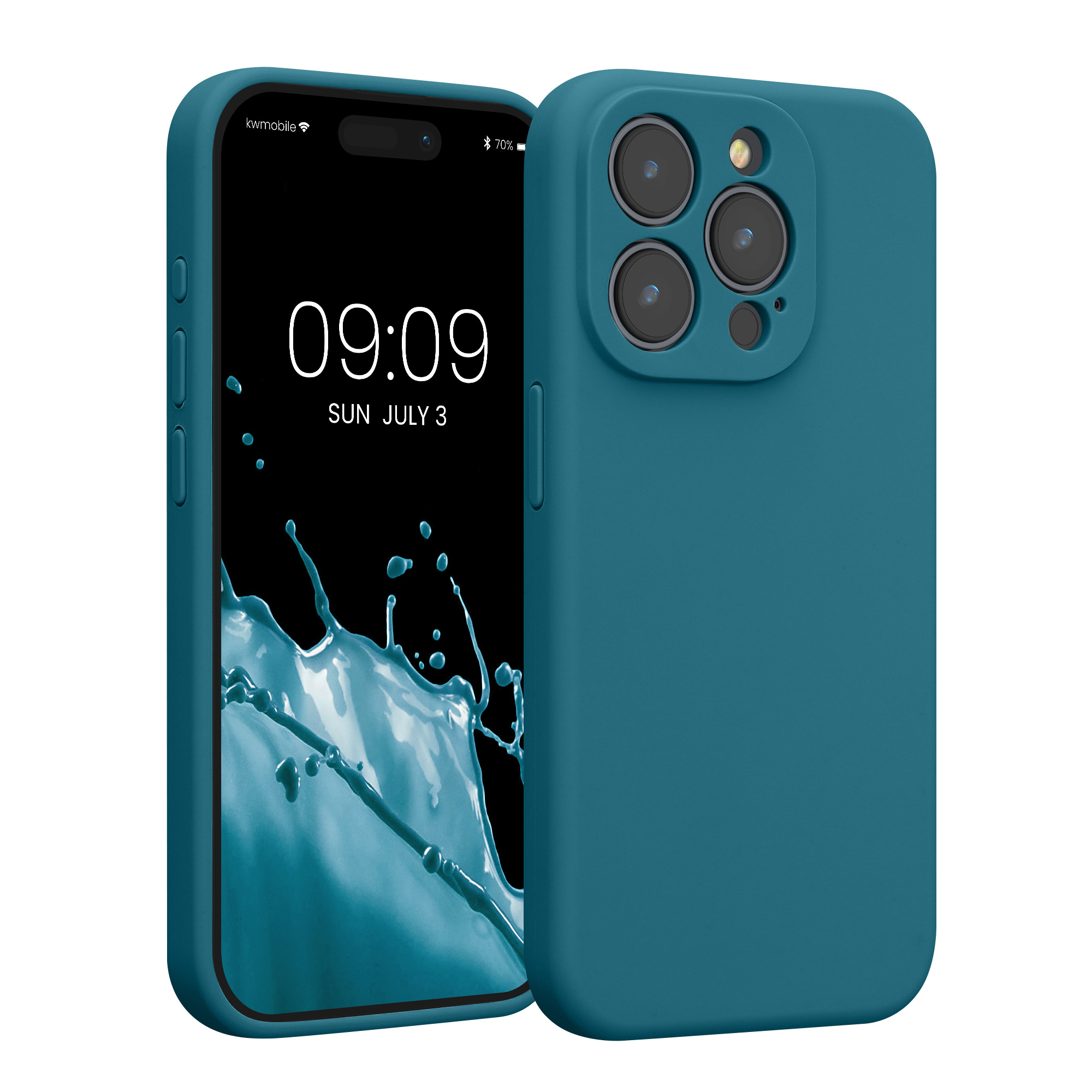 Kryt kwmobile slim soft-touch iPhone 15 Pro matná petrolejová