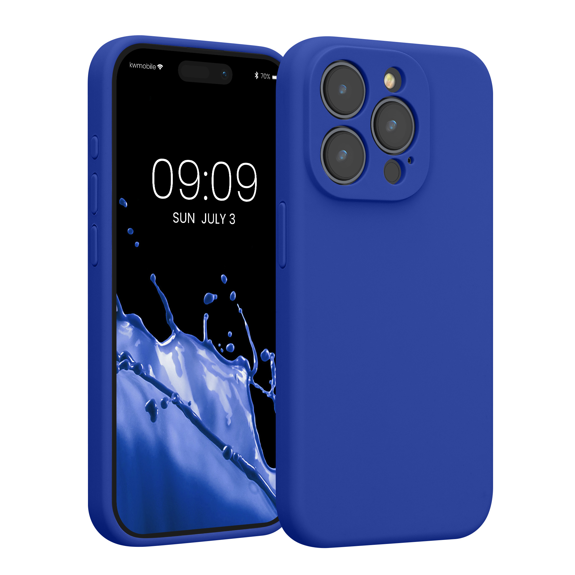 Kryt kwmobile slim soft-touch iPhone 15 Pro modrá