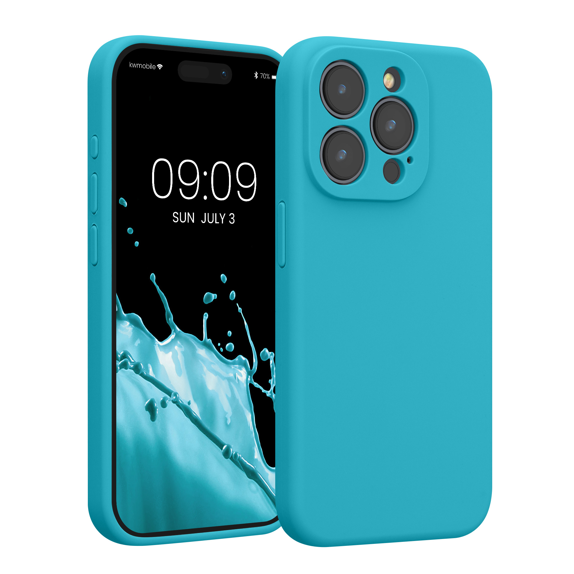 Kryt kwmobile slim soft-touch iPhone 15 Pro Cool Glacier