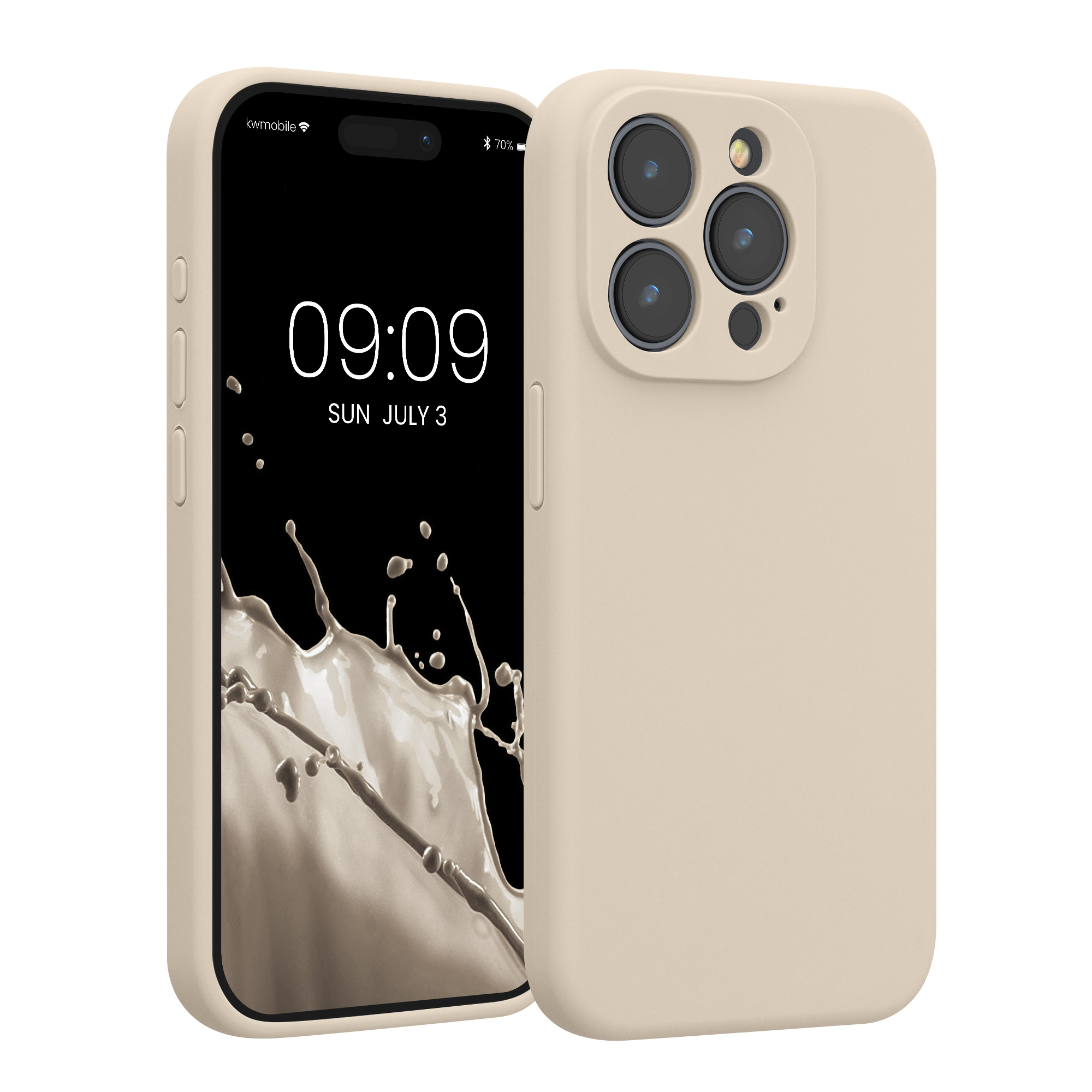 Kryt na mobil Apple iPhone 15 Pro, tenký - kwmobile, krémový