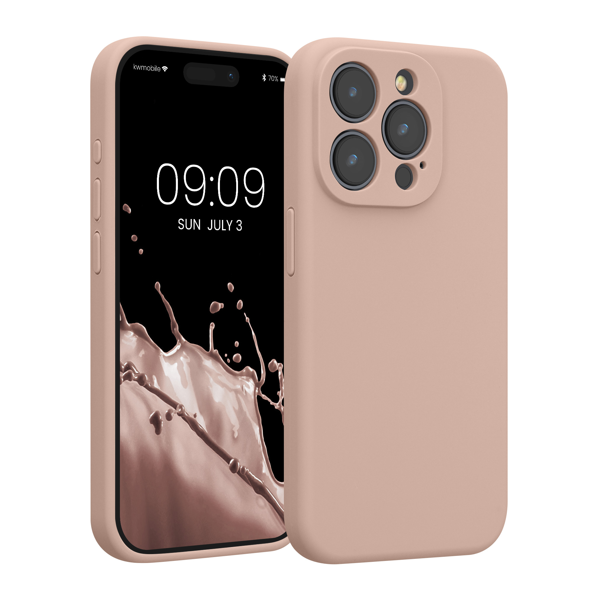 Kryt kwmobile slim soft-touch iPhone 15 Pro růžová