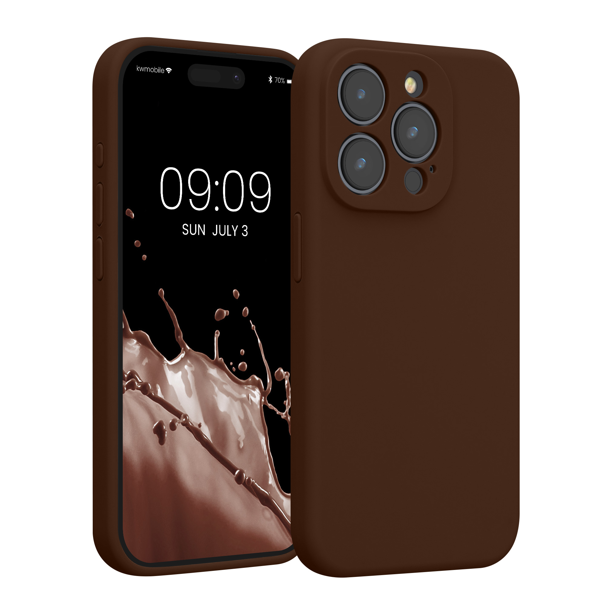 Kryt kwmobile slim soft-touch iPhone 15 Pro čokoládová