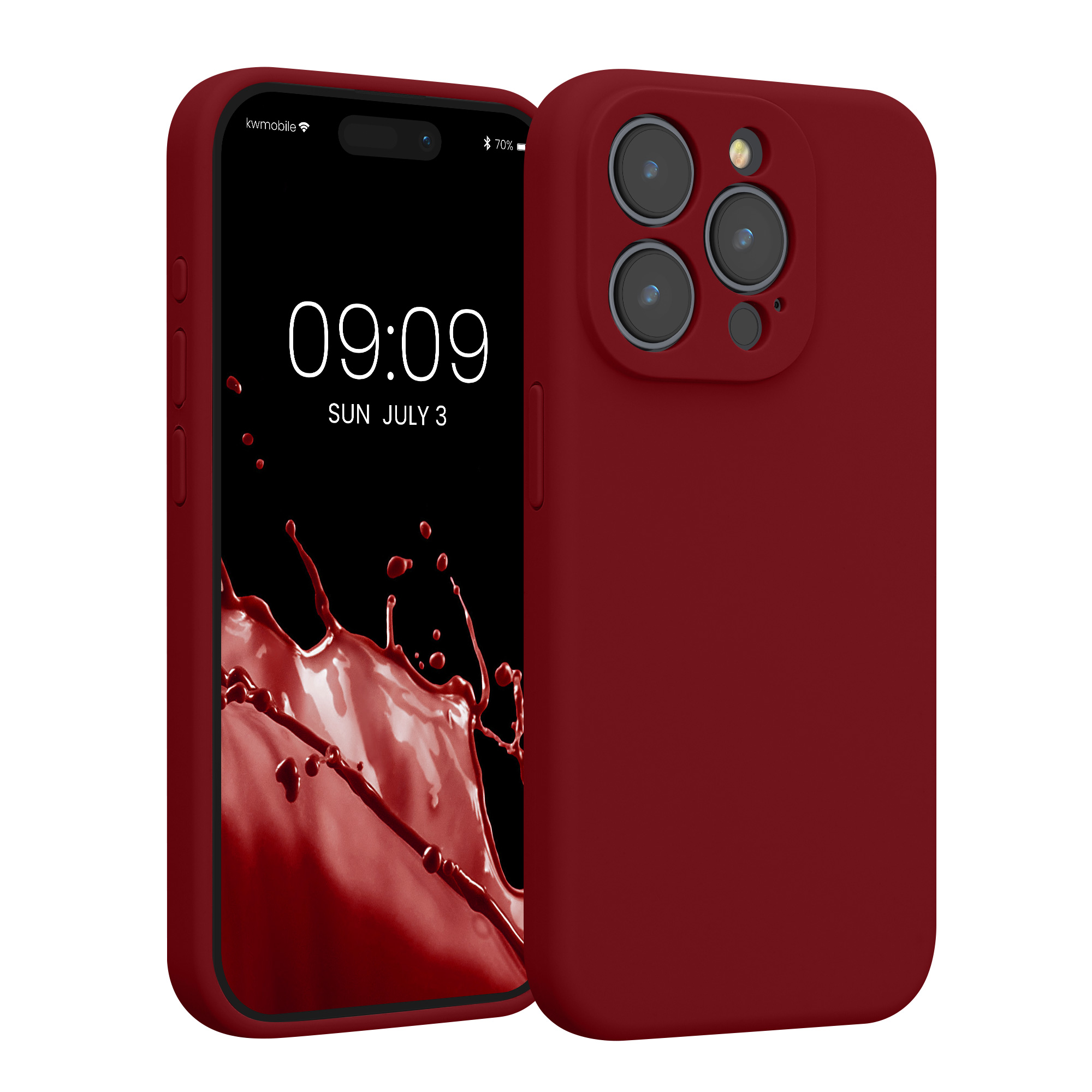 Pouzdro pro Apple iPhone 15 Pro kwmobile tenké silikonové - rebarborová červená