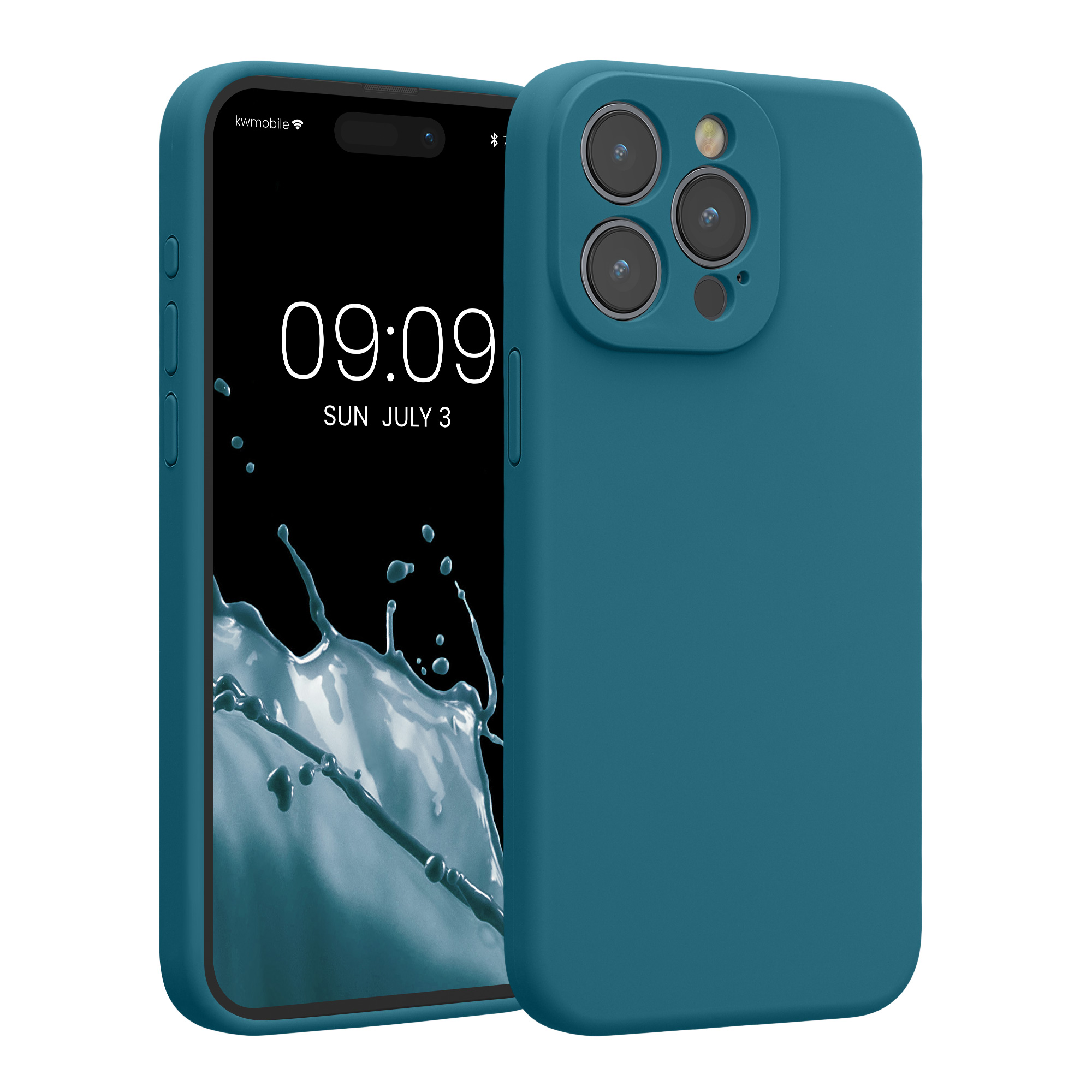 Silikonový kryt kwmobile pro iPhone 15 Pro Max - matná petrolejová