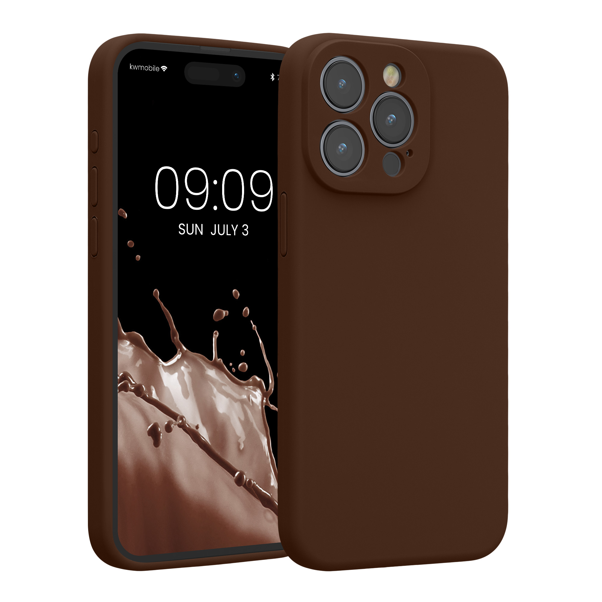 Silikonový kryt kwmobile pro iPhone 15 Pro Max - čokoládová