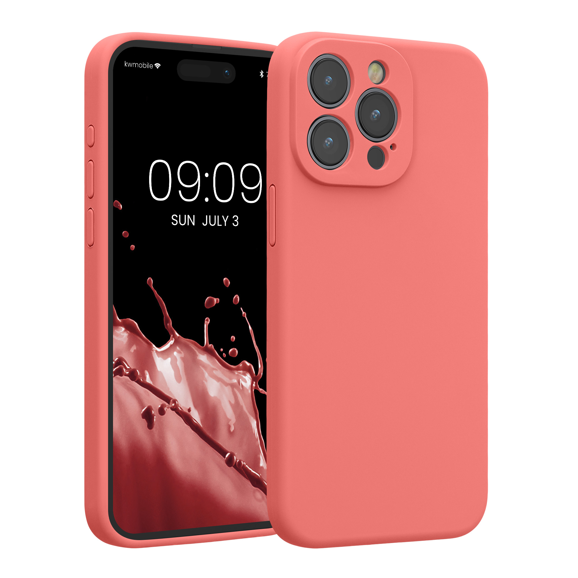Pouzdro pro Apple iPhone 15 Pro Max kwmobile tenké Soft Touch silikonové - pastelová korálová
