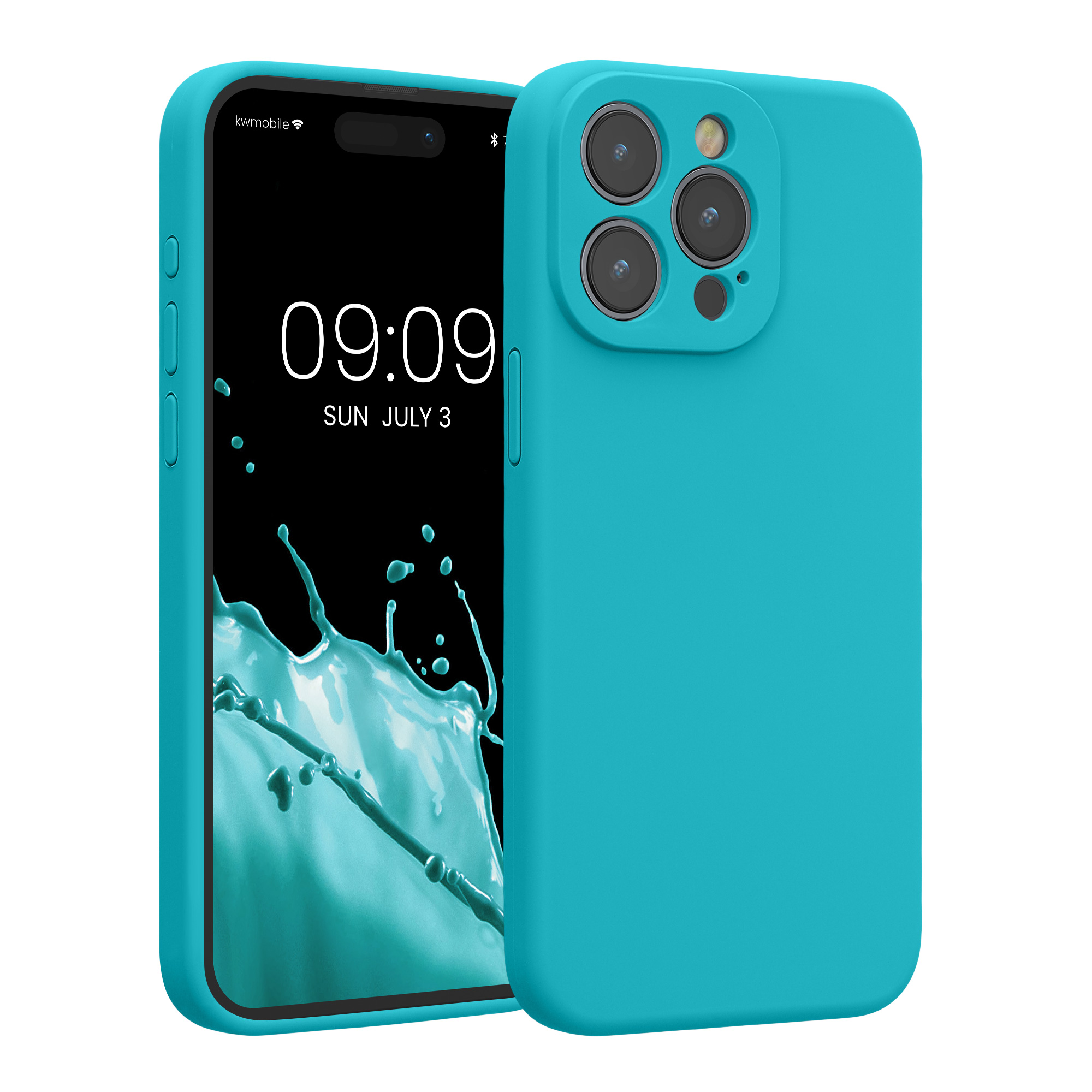 Pouzdro pro Apple iPhone 15 Pro Max kwmobile tenké Soft Touch silikonové - ledově modrá