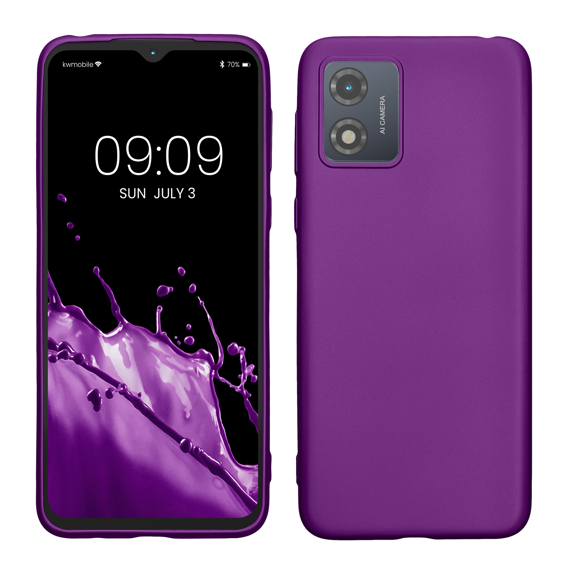 Silikonový kryt kwmobile pro Motorola Moto E13 - Metalická fialová