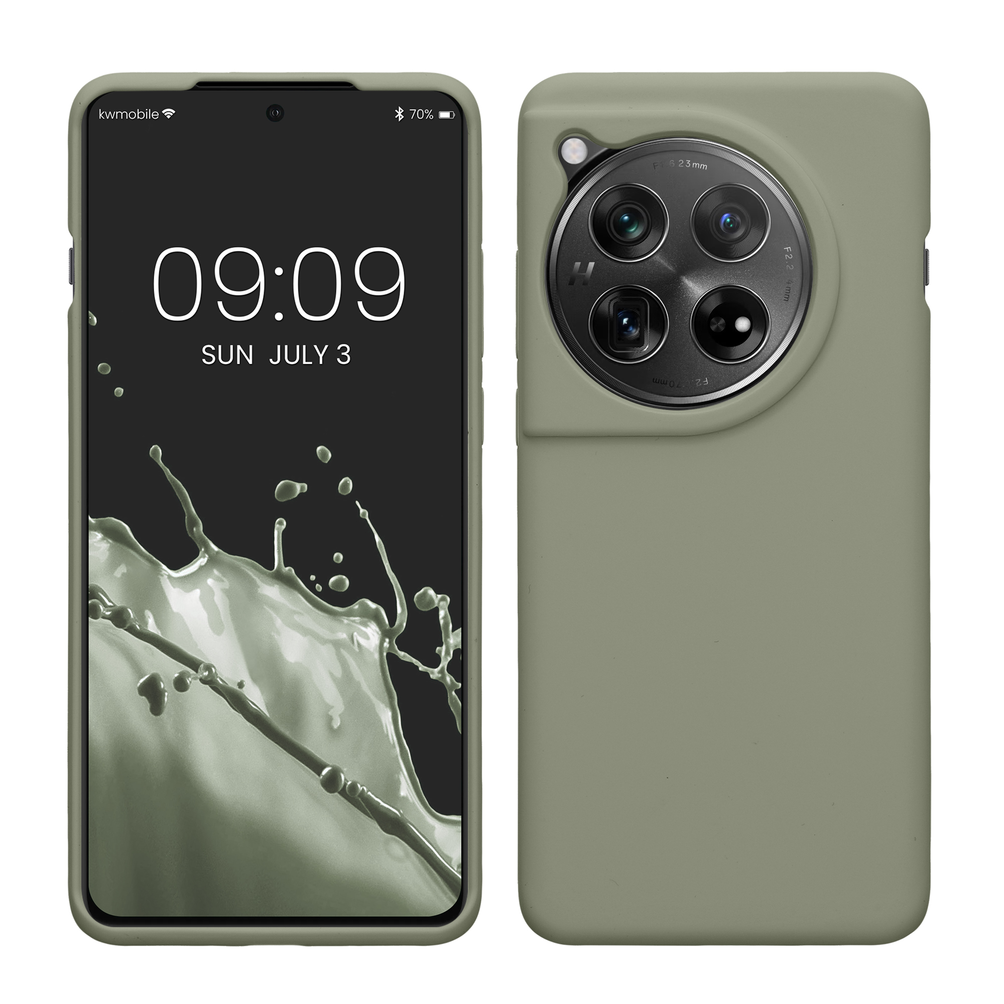 TPU kryt pro OnePlus 12 kwmobile ‑ šedozelená