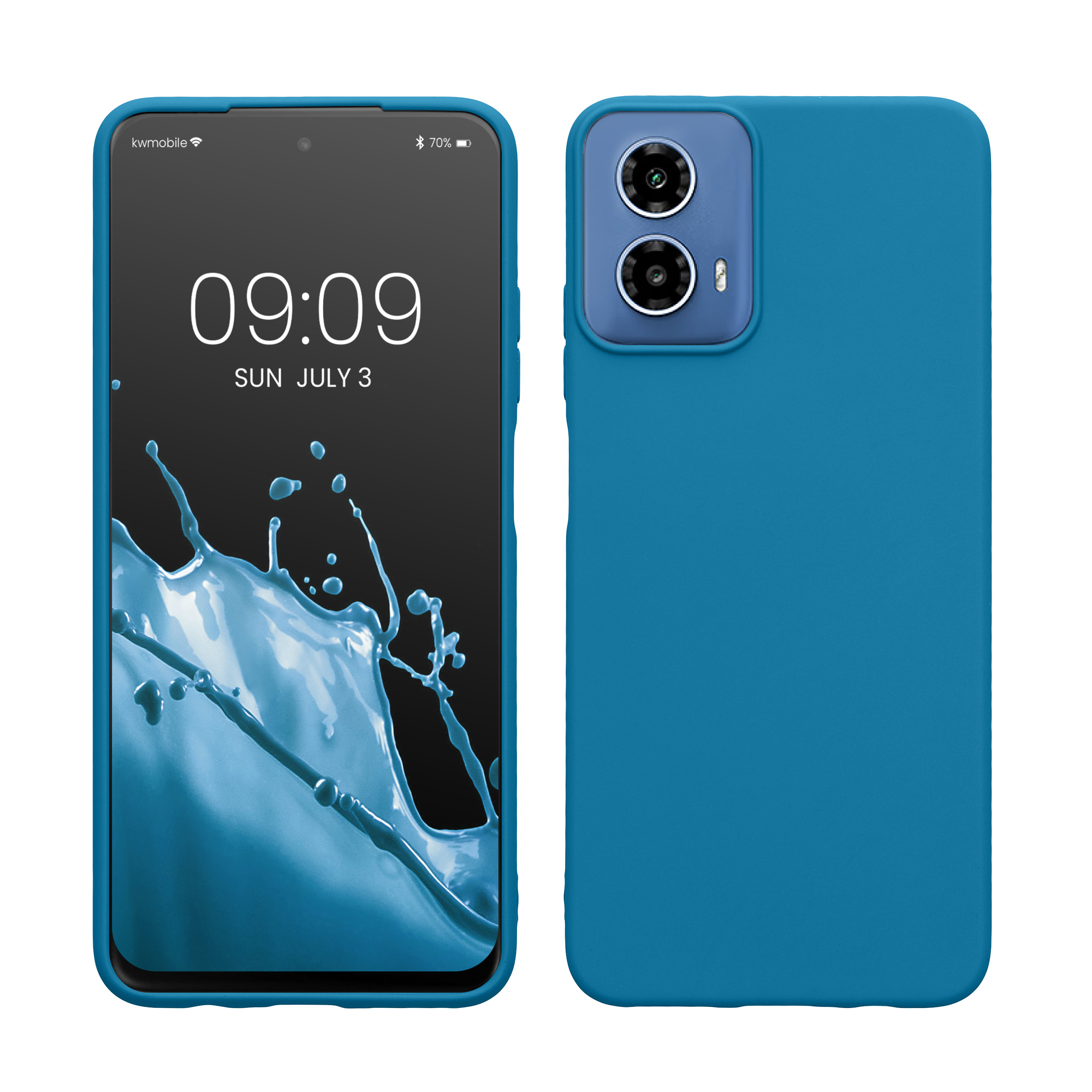 Silikonový kryt kwmobile pro Motorola Moto G34 5G - Karibská modrá