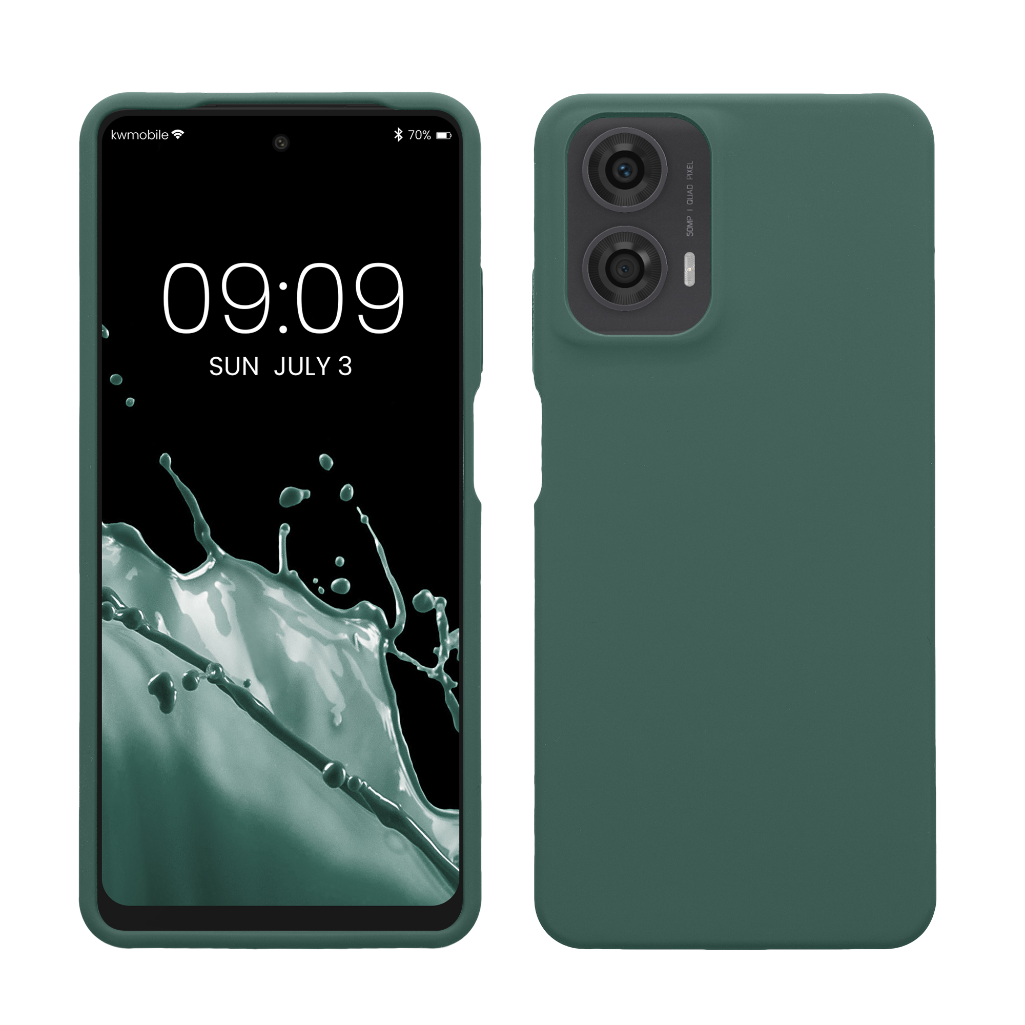 Silikonový kryt kwmobile pro Motorola Moto G24 / E14 / G04 / G04s - Lesní zelená