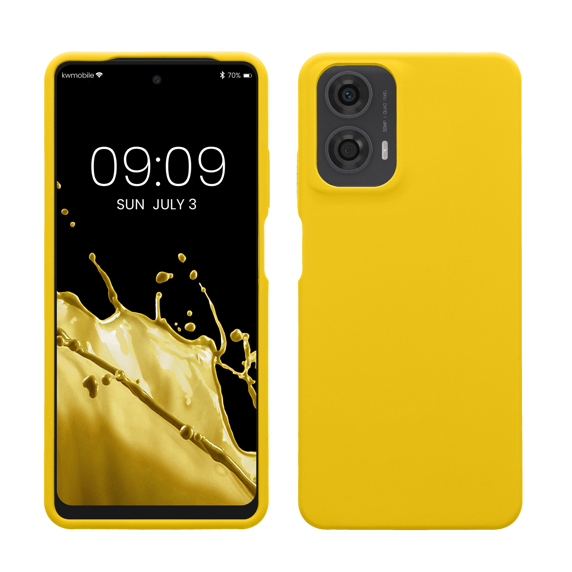Silikonový kryt kwmobile pro Motorola Moto G24 / E14 / G04 / G04s - Zářivě žlutá