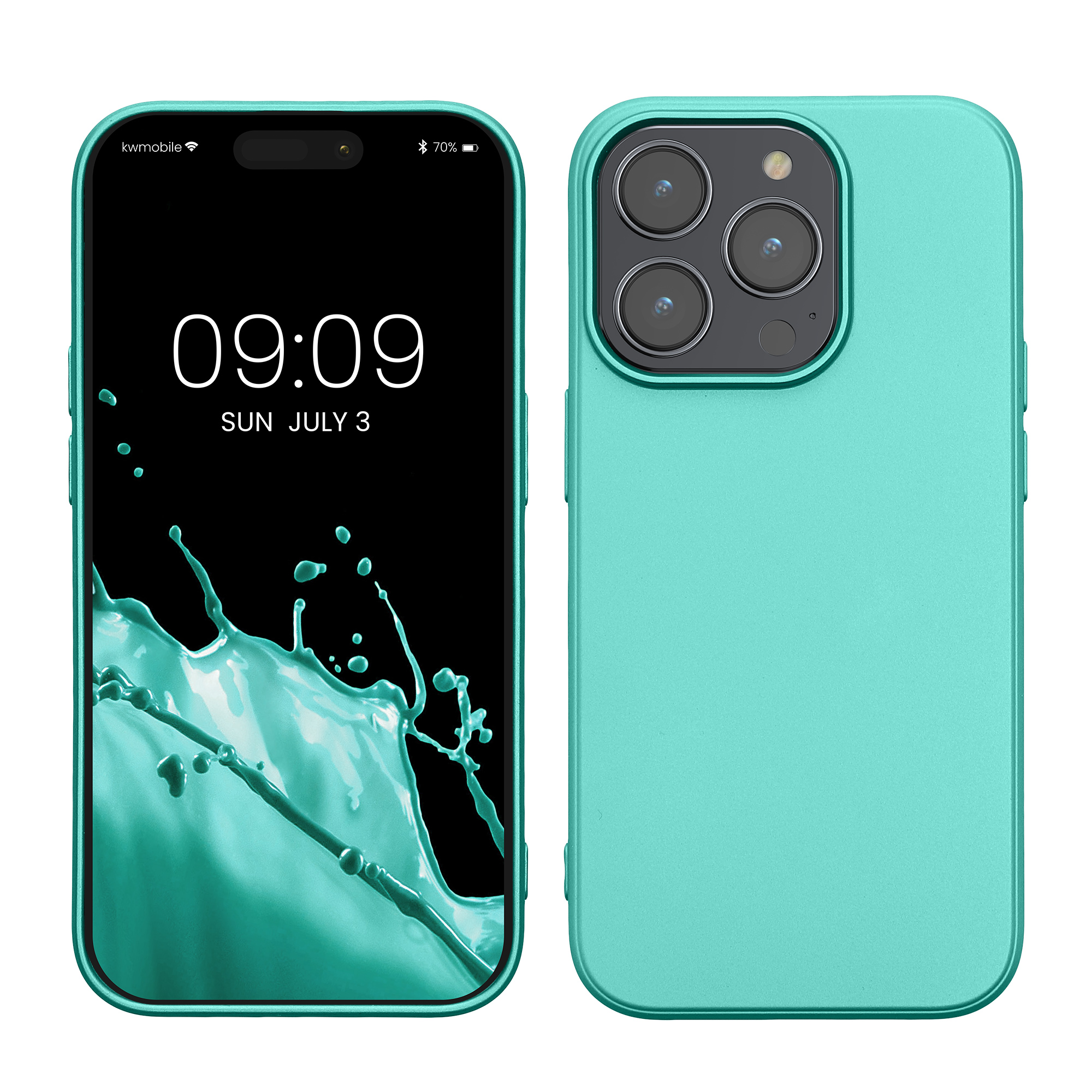 Kryt kwmobile slim iPhone 14 Pro Metallic Turquoise