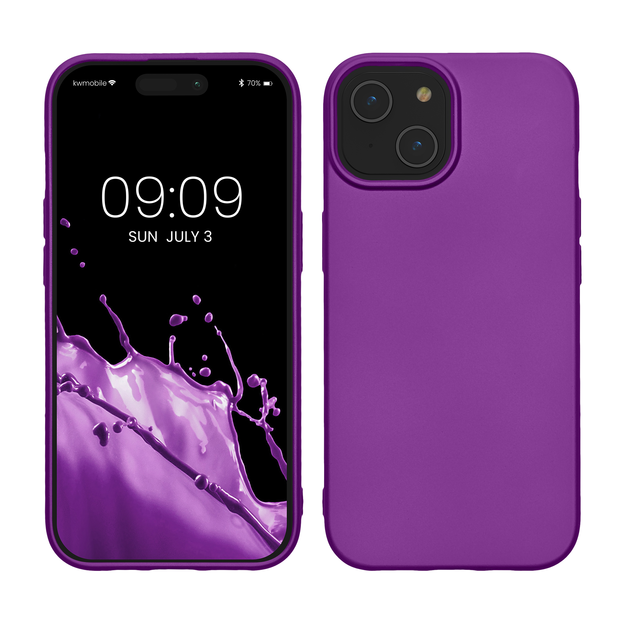 Kryt kwmobile slim iPhone 15 metalická fialová