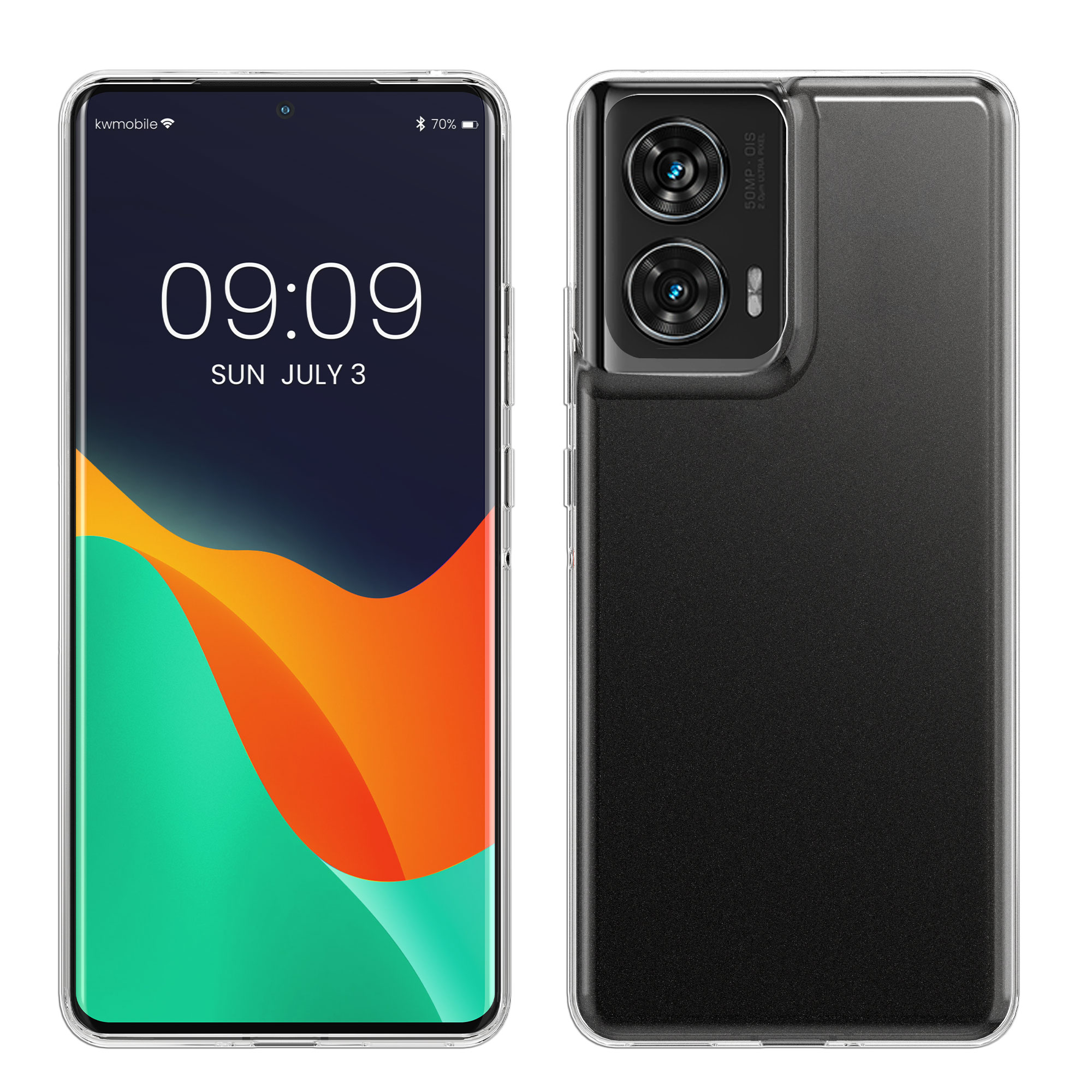 Průhledný kryt na mobil Motorola Edge 50 Fusion kwmobile TPU transparentní