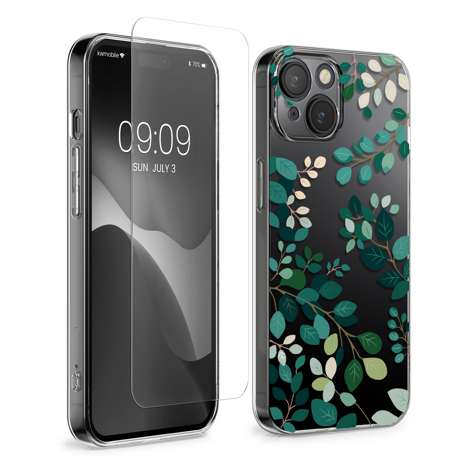Ochranné sklo kwmobile slim iPhone 15 transparentní