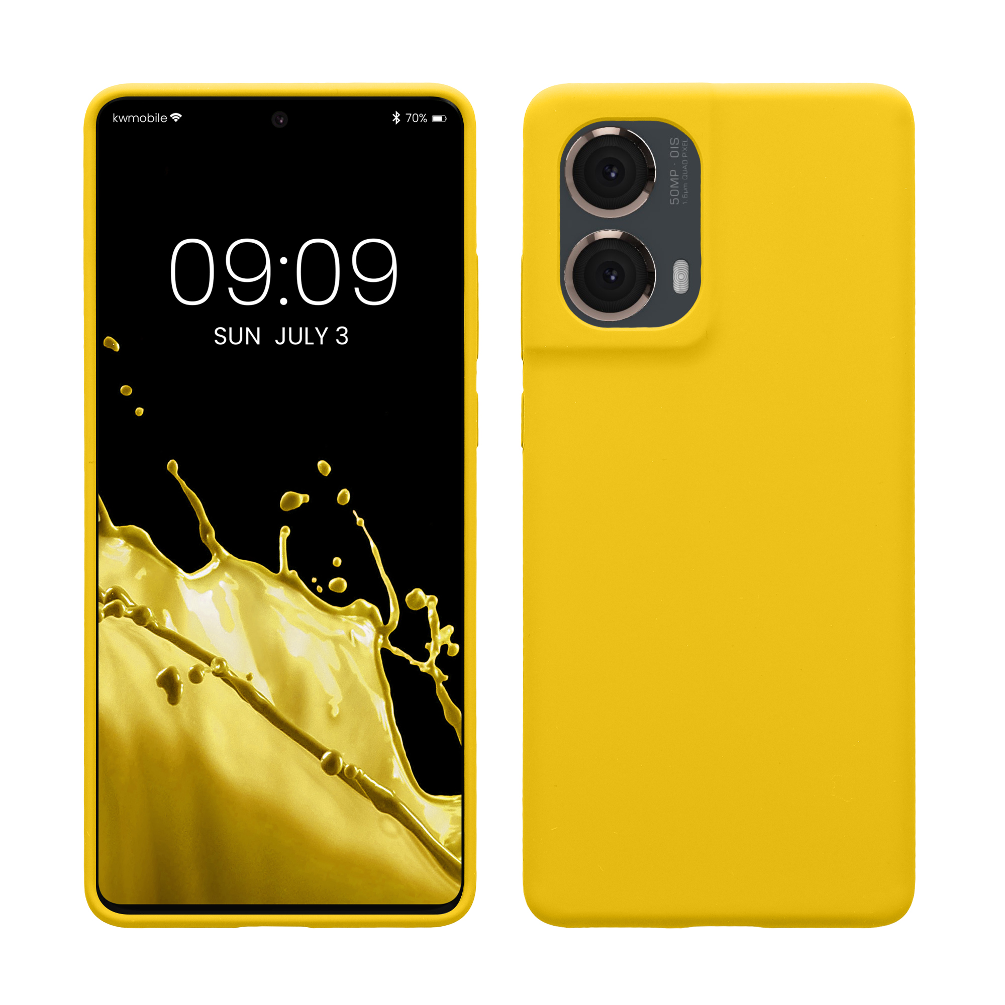 Kwmobile Silikonový kryt Motorola Moto G85 5G zářivě žlutá