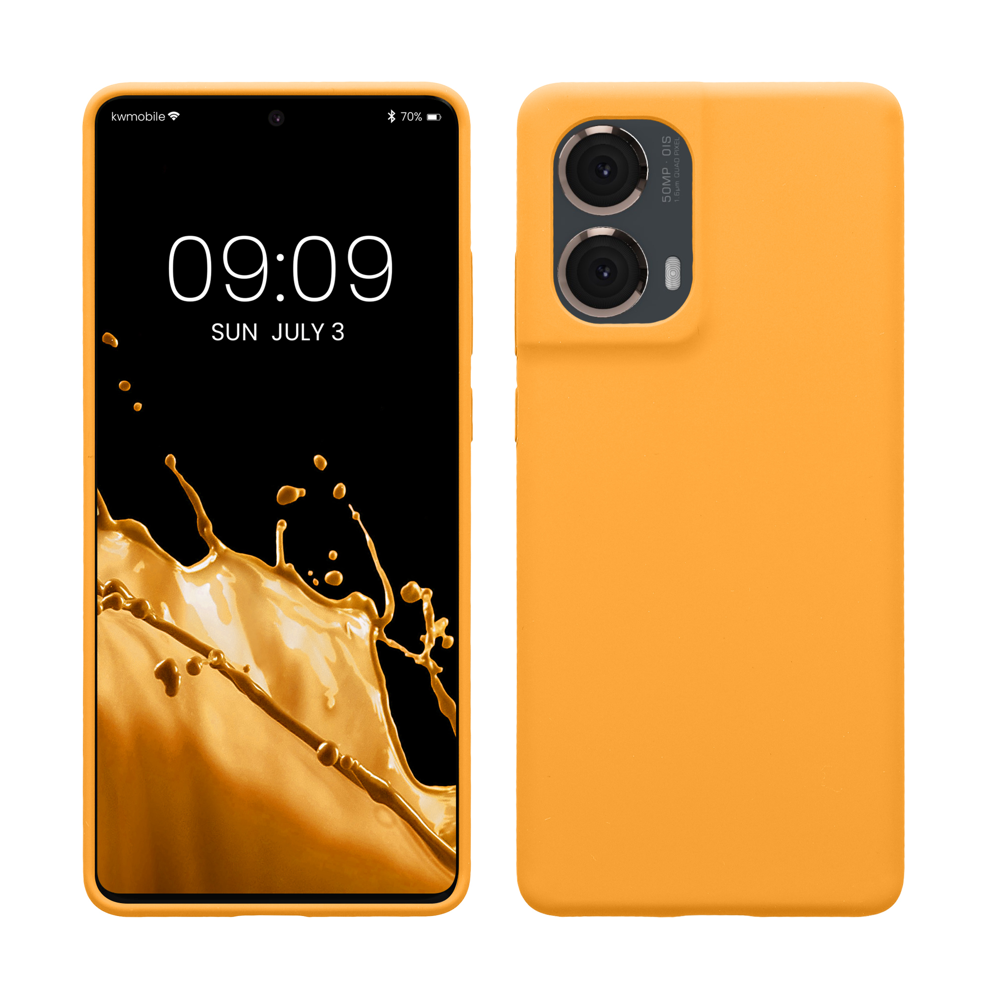 Kwmobile Silikonový kryt Motorola Moto G85 5G ovocně oranžová