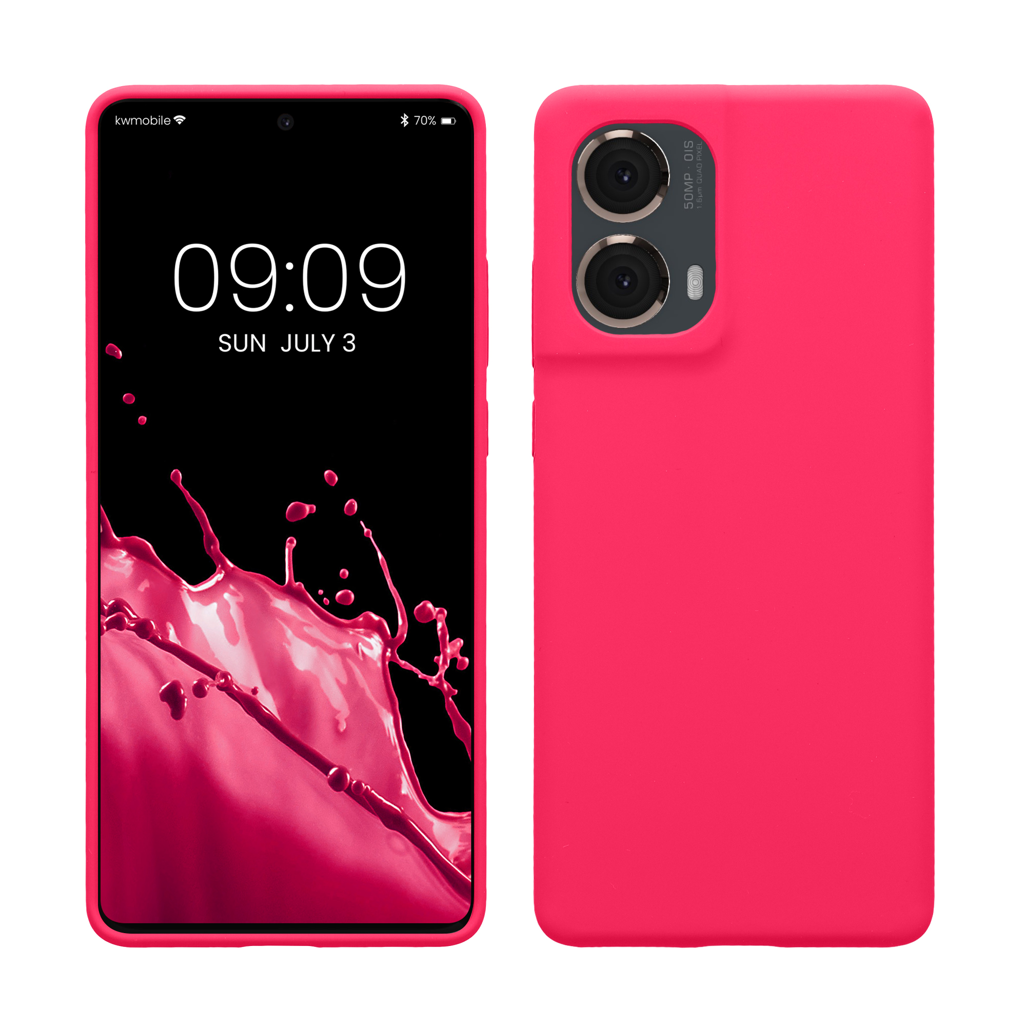 Kwmobile Silikonový kryt Motorola Moto G85 5G neonově růžová