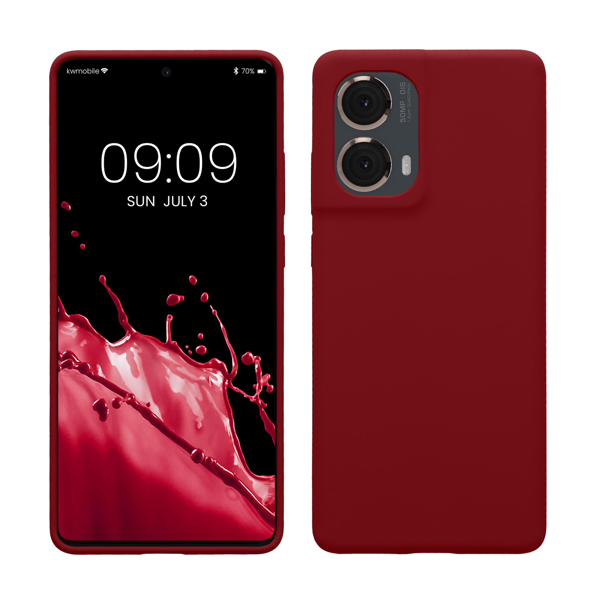 Kwmobile Silikonový kryt Motorola Moto G85 5G rebarborově červená