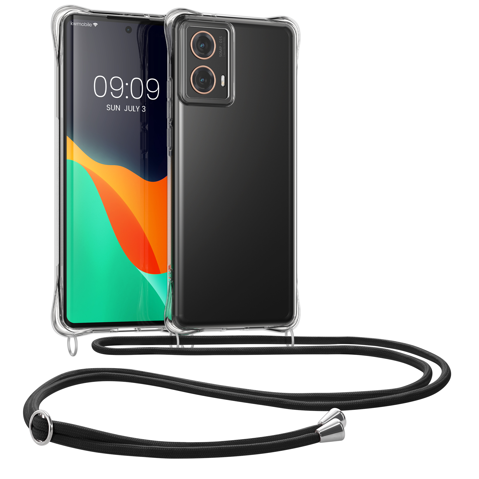 Kwmobile Crossbody pouzdro Motorola Moto G85 5G transparentní / černá