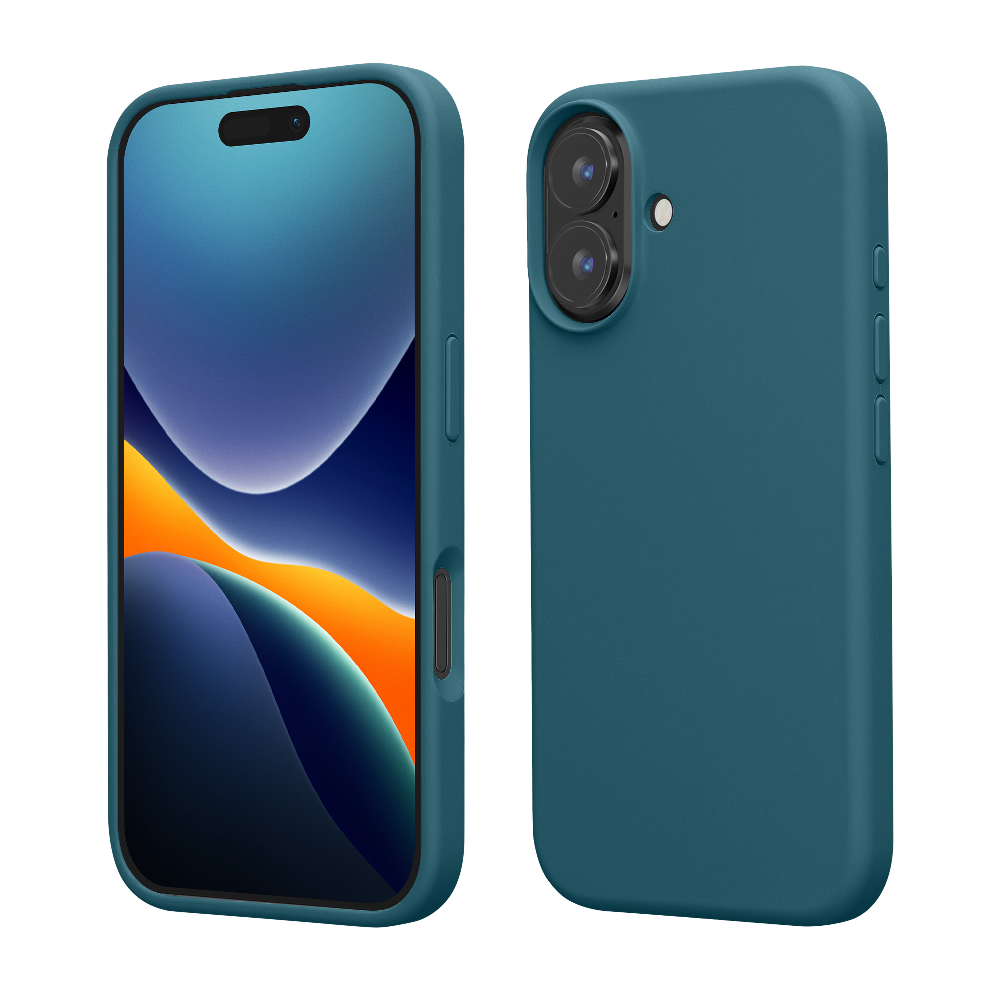 TPU silikonový kryt pro Apple iPhone 16, měkký povrch kwmobile ‑ matná petrolejová