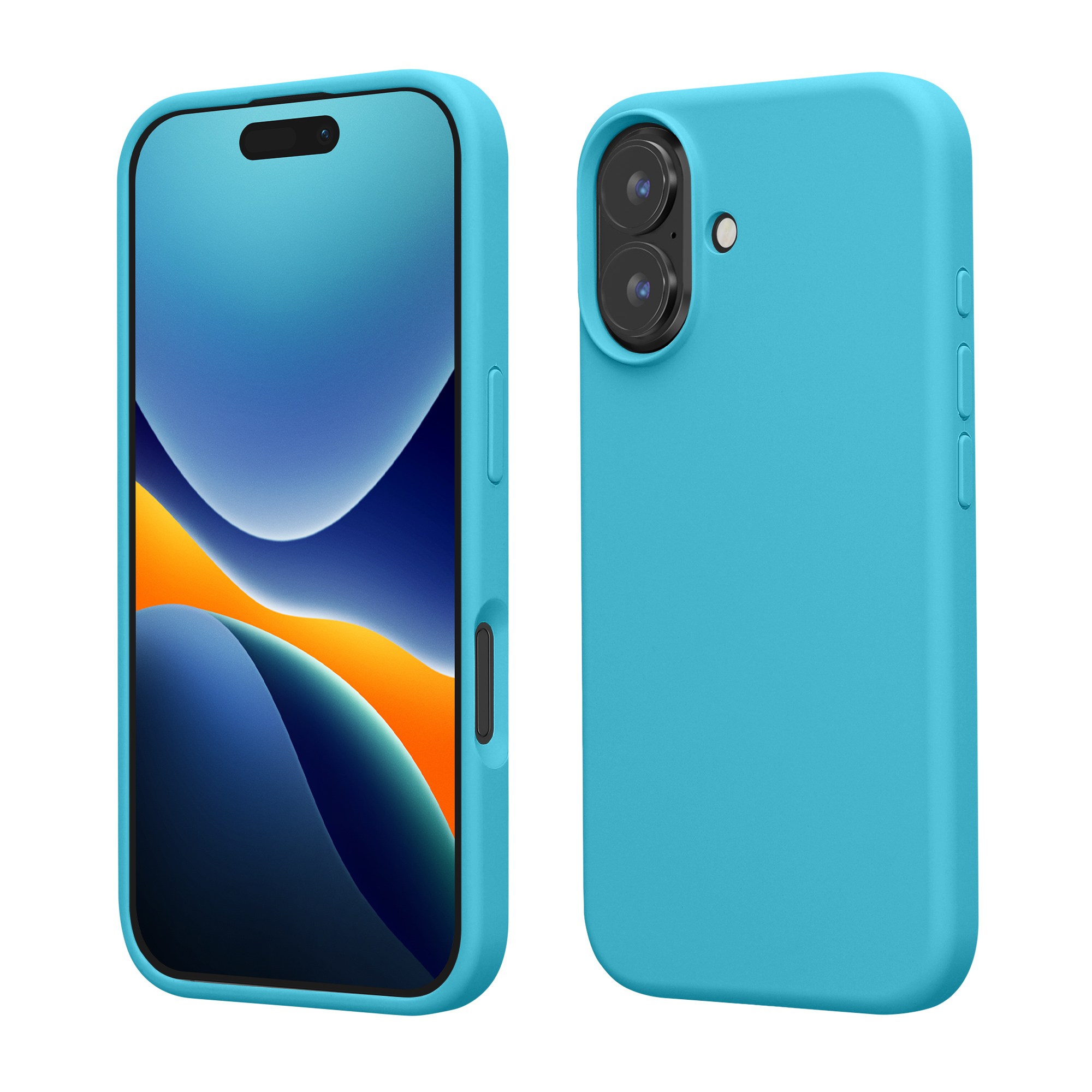 Silikonový kryt kwmobile pro iPhone 16 - ledově modrá