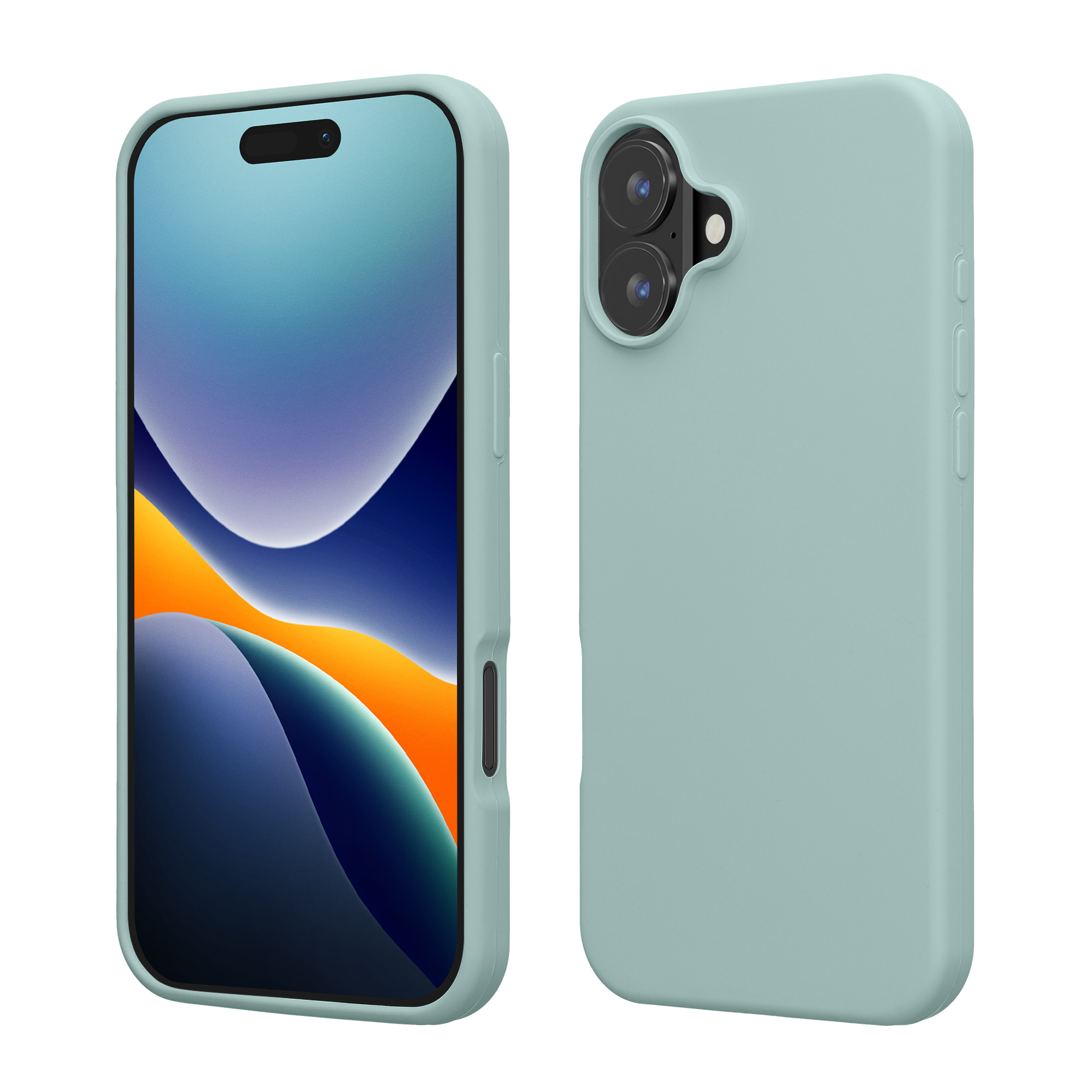 TPU silikonový kryt pro Apple iPhone 16, měkký povrch kwmobile ‑ mátová
