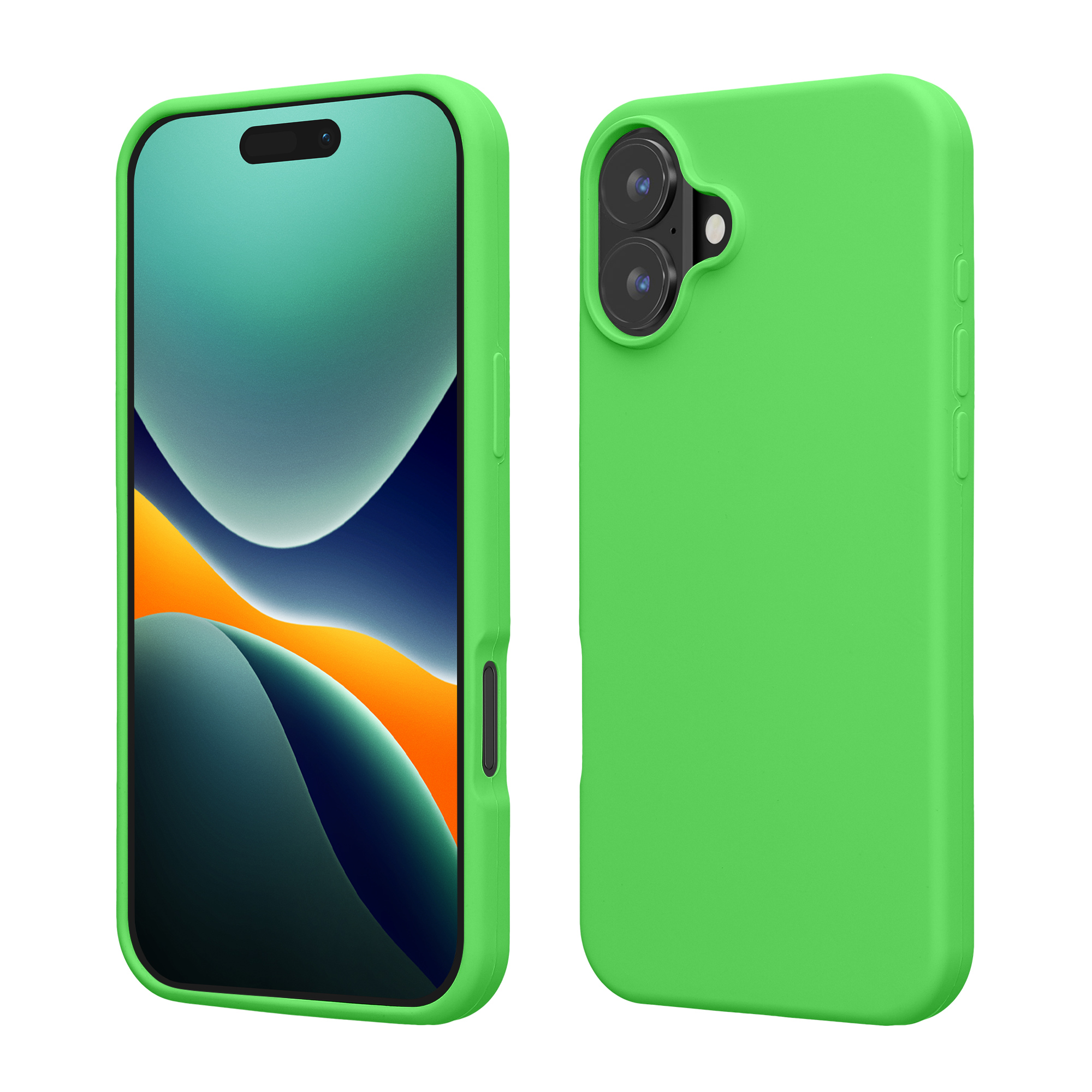 Silikonový kryt kwmobile pro iPhone 16 - limetkově zelená