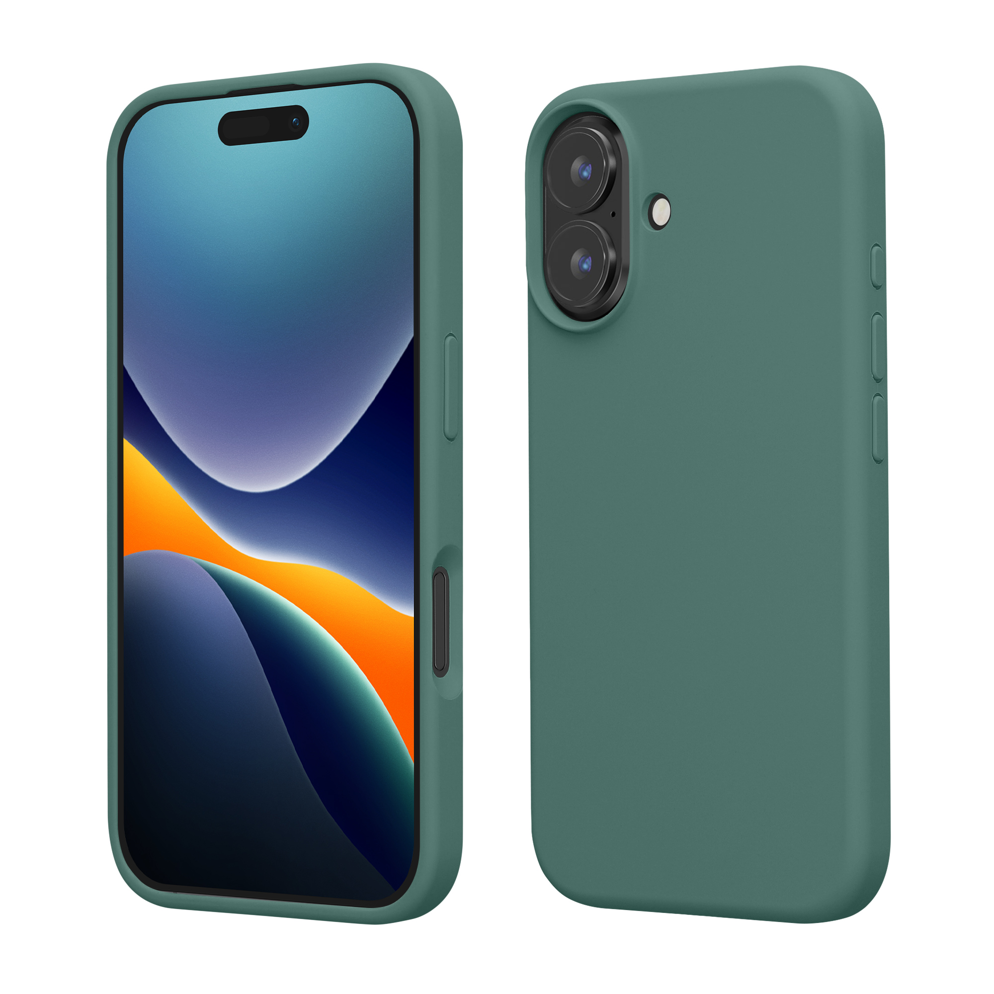 Silikonový kryt na mobil Apple iPhone 16 kwmobile - lesní zelená