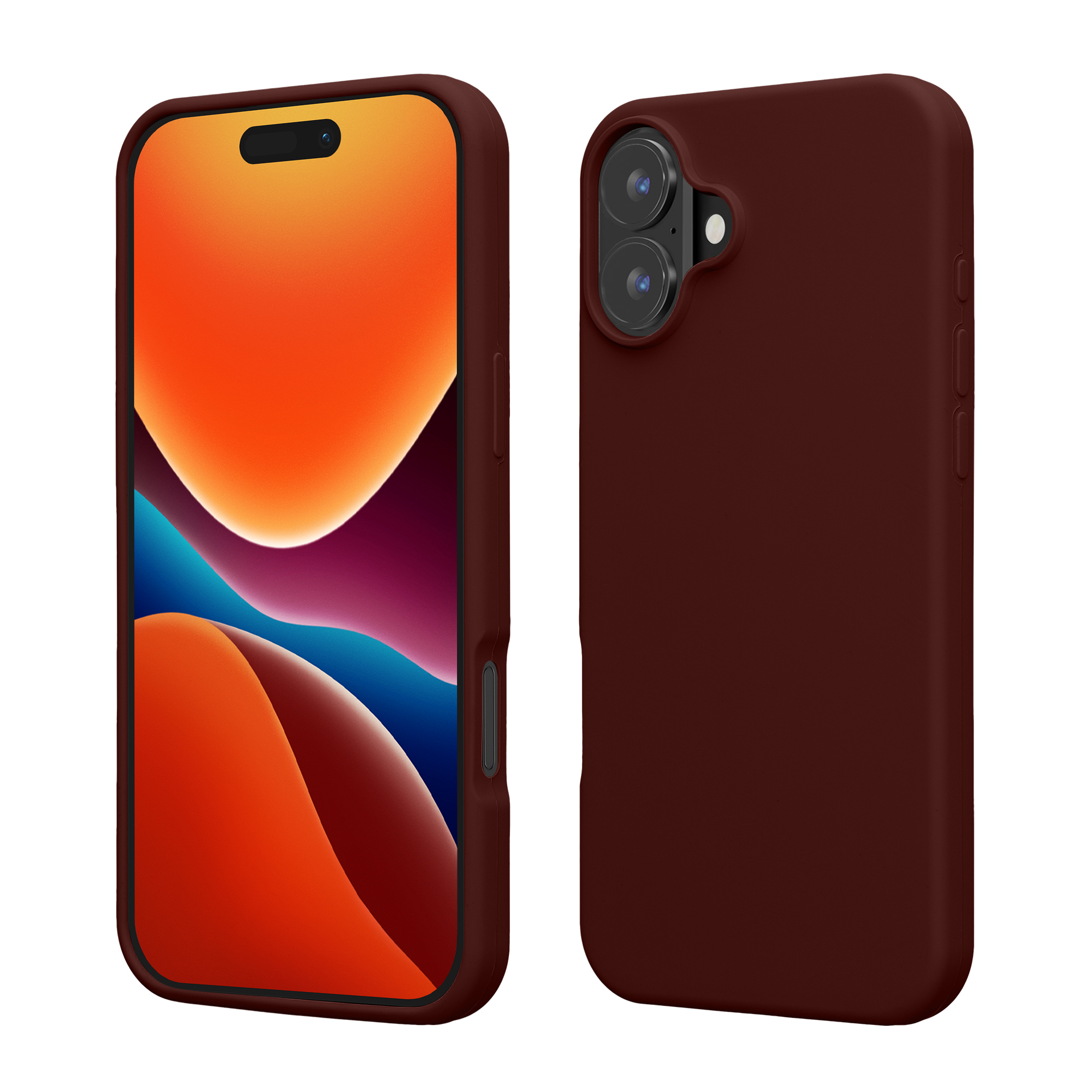 Pouzdro pro Apple iPhone 16 kwmobile silikonové - hnědočervená