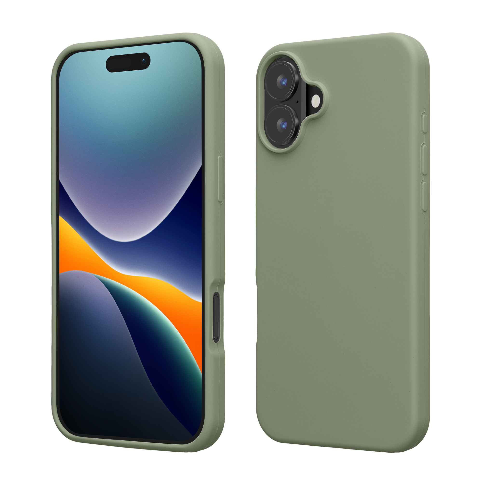 Pouzdro pro Apple iPhone 16 kwmobile silikonové - šedozelená