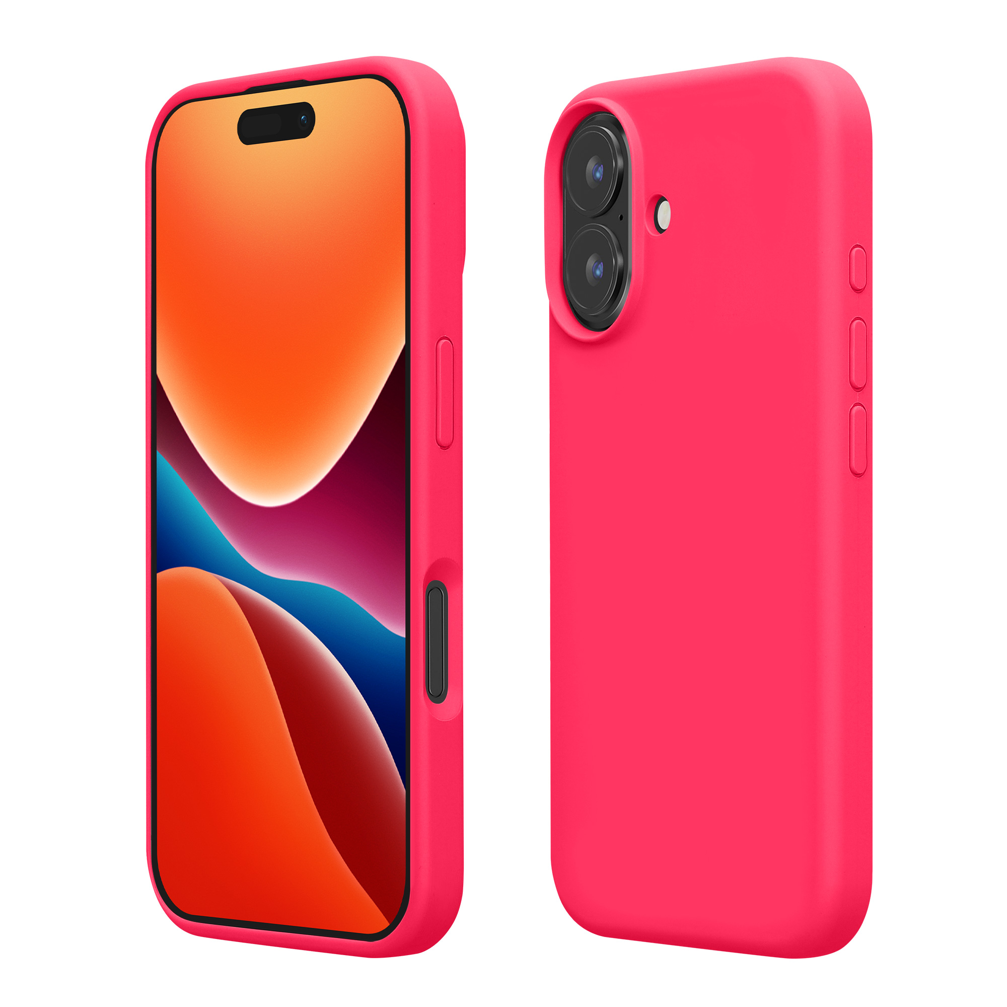 Silikonový kryt na mobil Apple iPhone 16 Plus kwmobile - neonově růžová