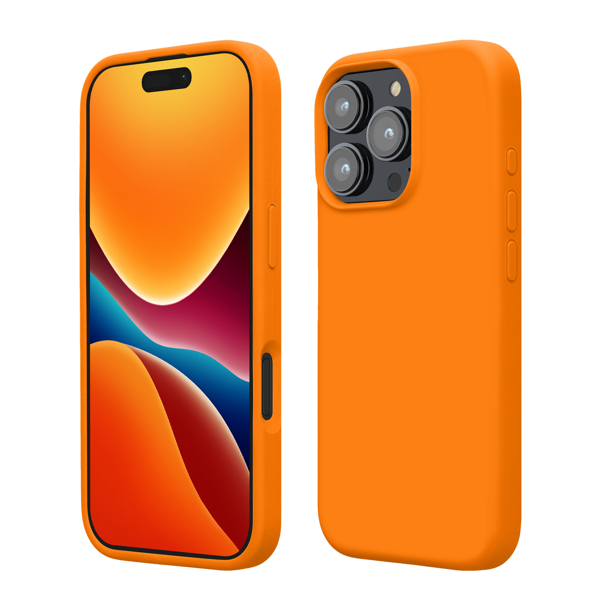 Silikonový kryt na mobil Apple iPhone 16 Pro kwmobile - ovocně oranžová